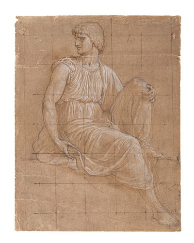 Figura maschile seduta (disegno preparatorio)