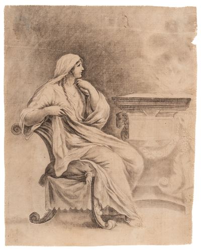 Joahann Heinrich Wilhelm, Emma Hamilton come vestale, carboncino su carta preparata
