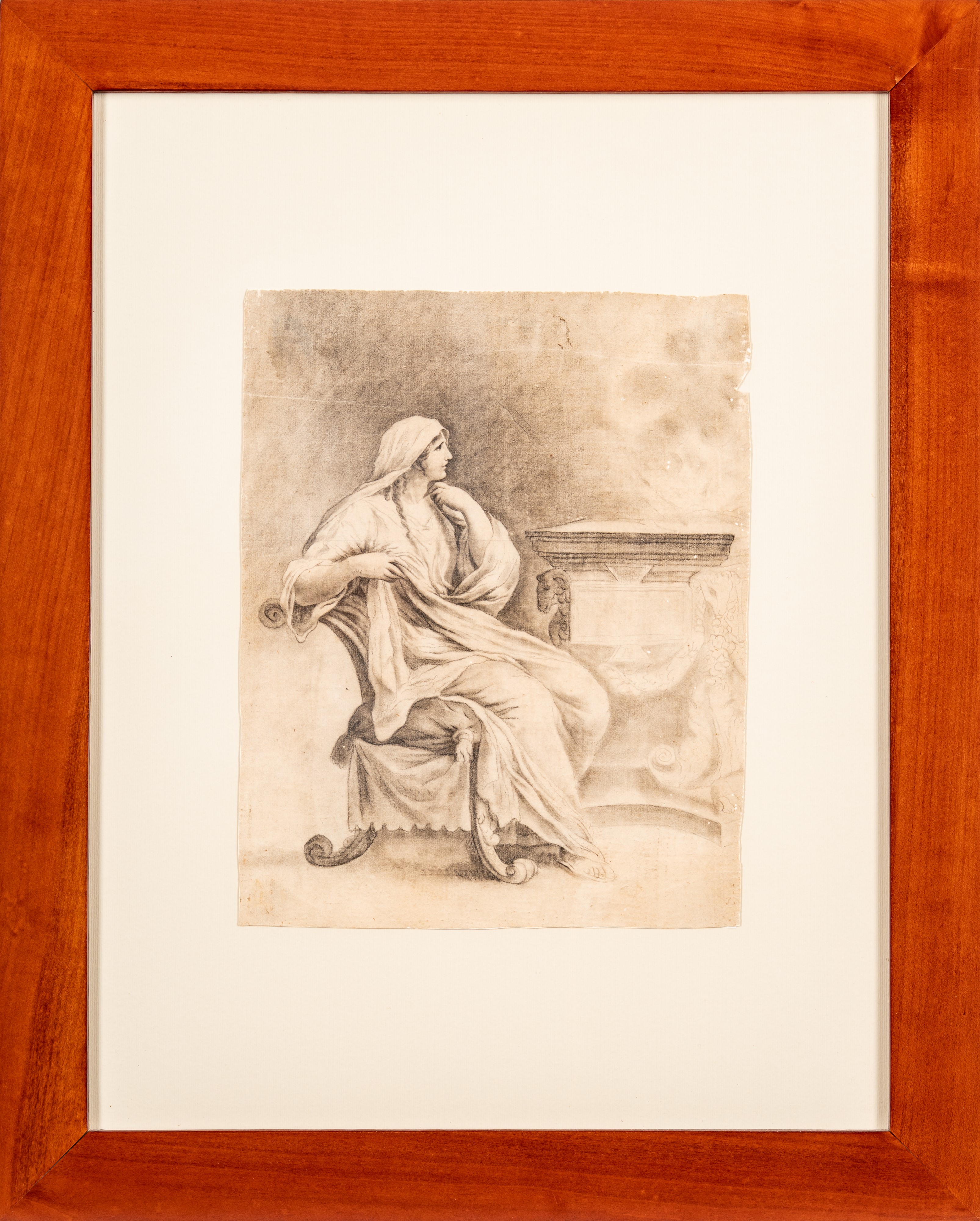 Joahann Heinrich Wilhelm Tischbein - Joahann Heinrich Wilhelm, Emma Hamilton come vestale, carbon...