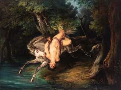 Mezeppa e i lupi, olio su tela