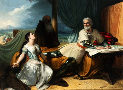 Isabella, regina di Napoli, prostrata dinanzi al principe Orsini, duca di Taranto, a Sarno
