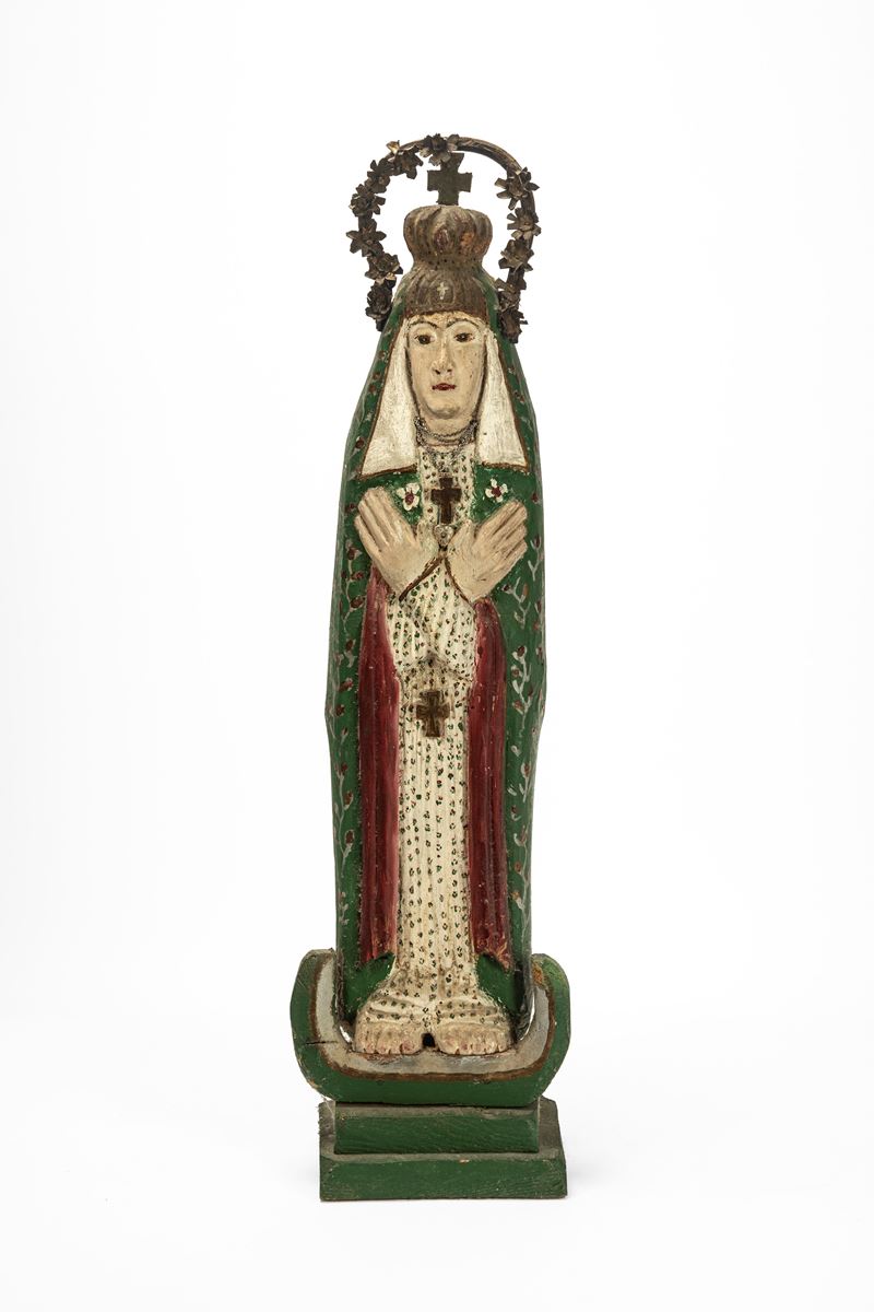 Madonna di Guadalupe, scultura in legno scolpito e policromo, secolo XIX