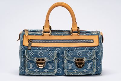Borsa Neo Speedy con monogramma, tela denim e vacchetta, 2005
