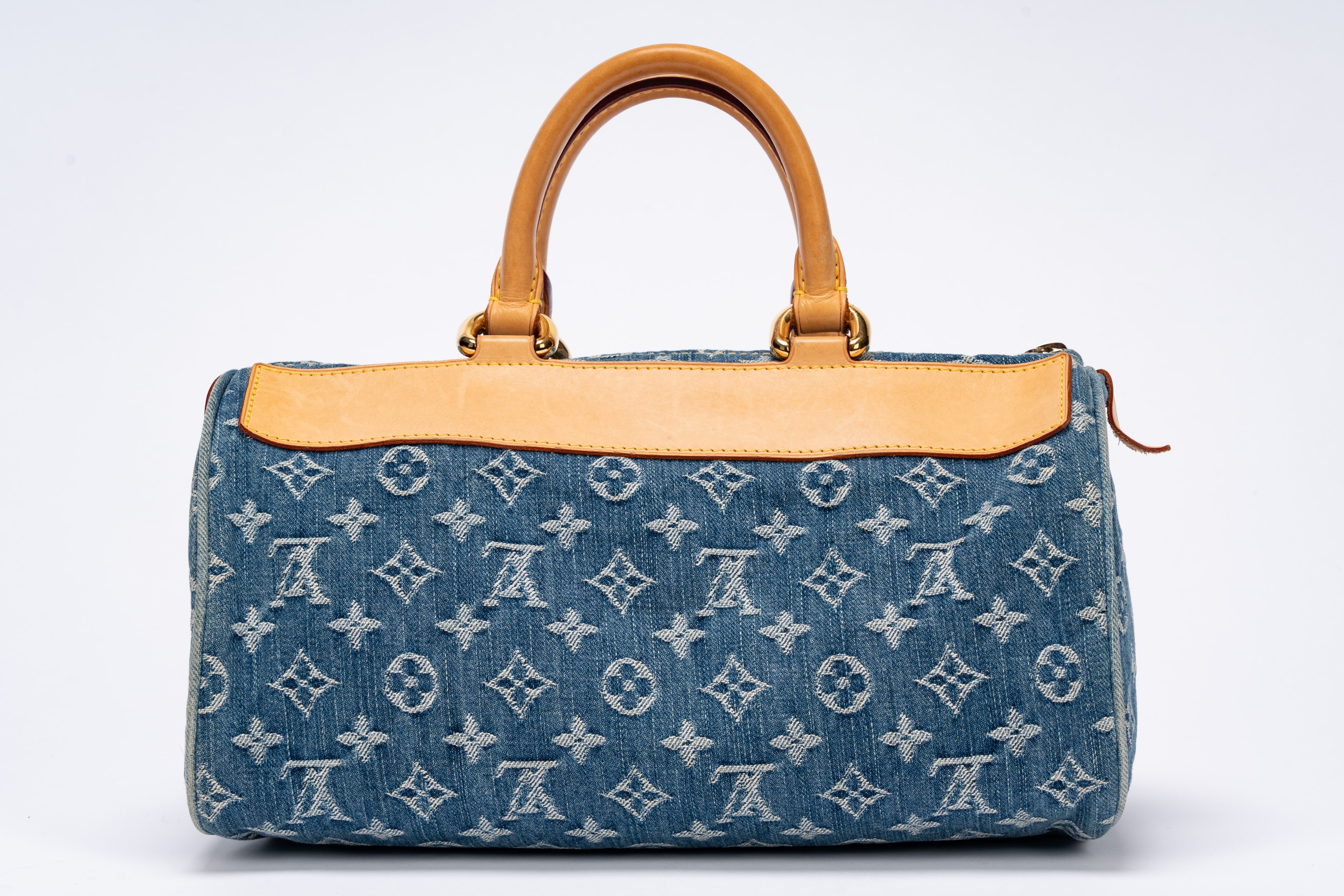 Louis Vuitton - Borsa Neo Speedy con monogramma, tela denim e vacchetta, 2005