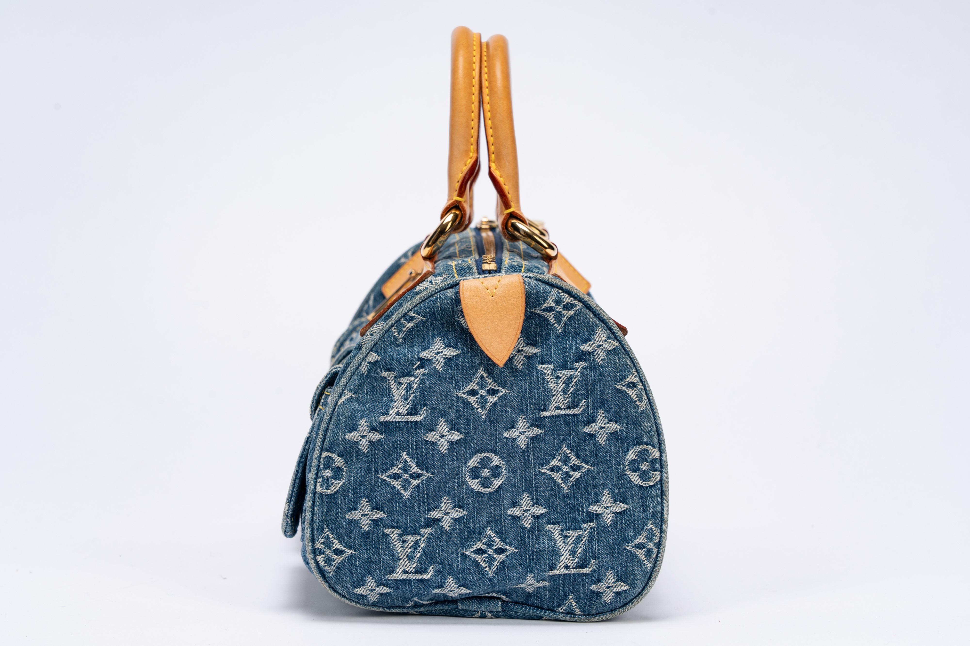 Louis Vuitton - Borsa Neo Speedy con monogramma, tela denim e vacchetta, 2005