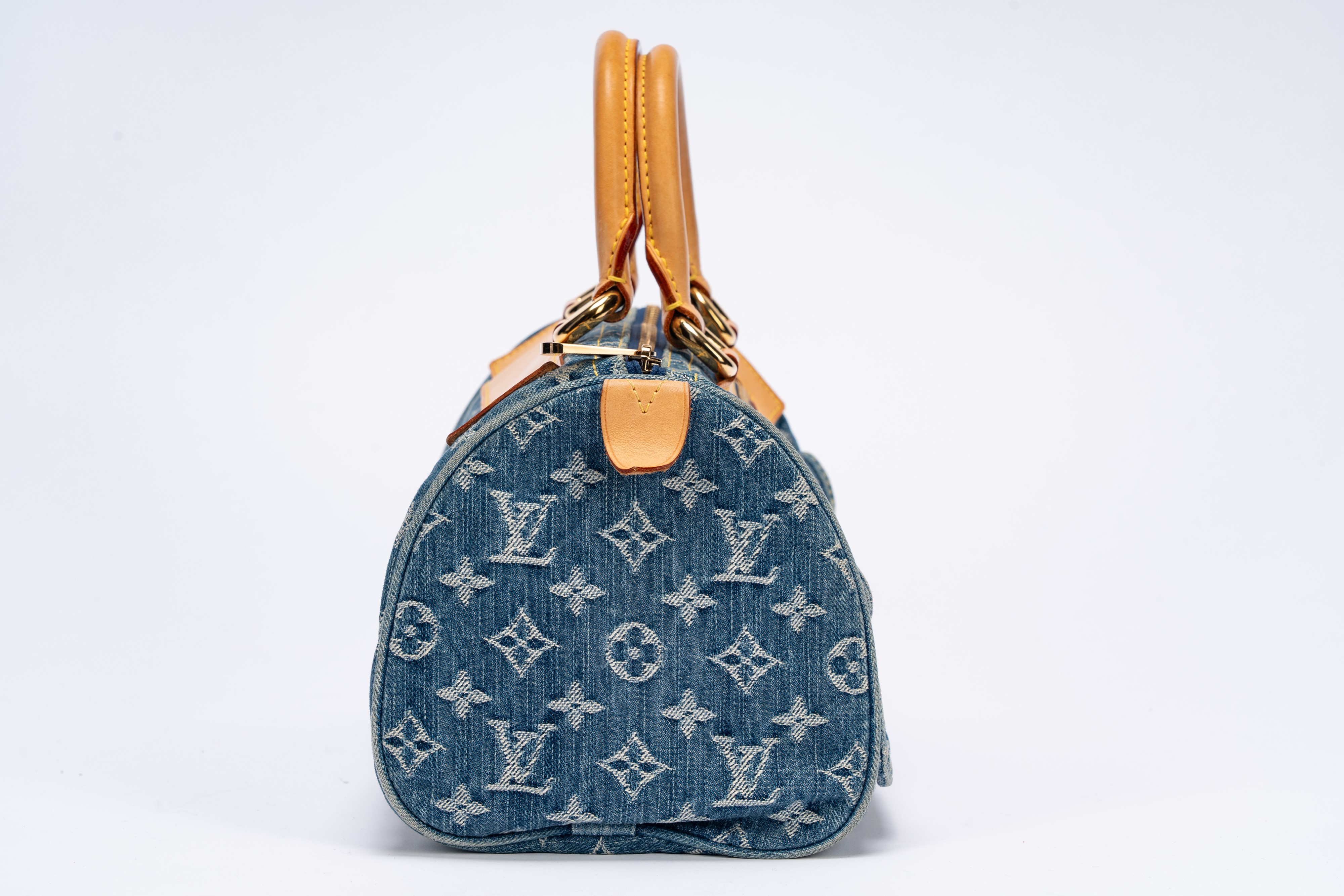 Louis Vuitton - Borsa Neo Speedy con monogramma, tela denim e vacchetta, 2005