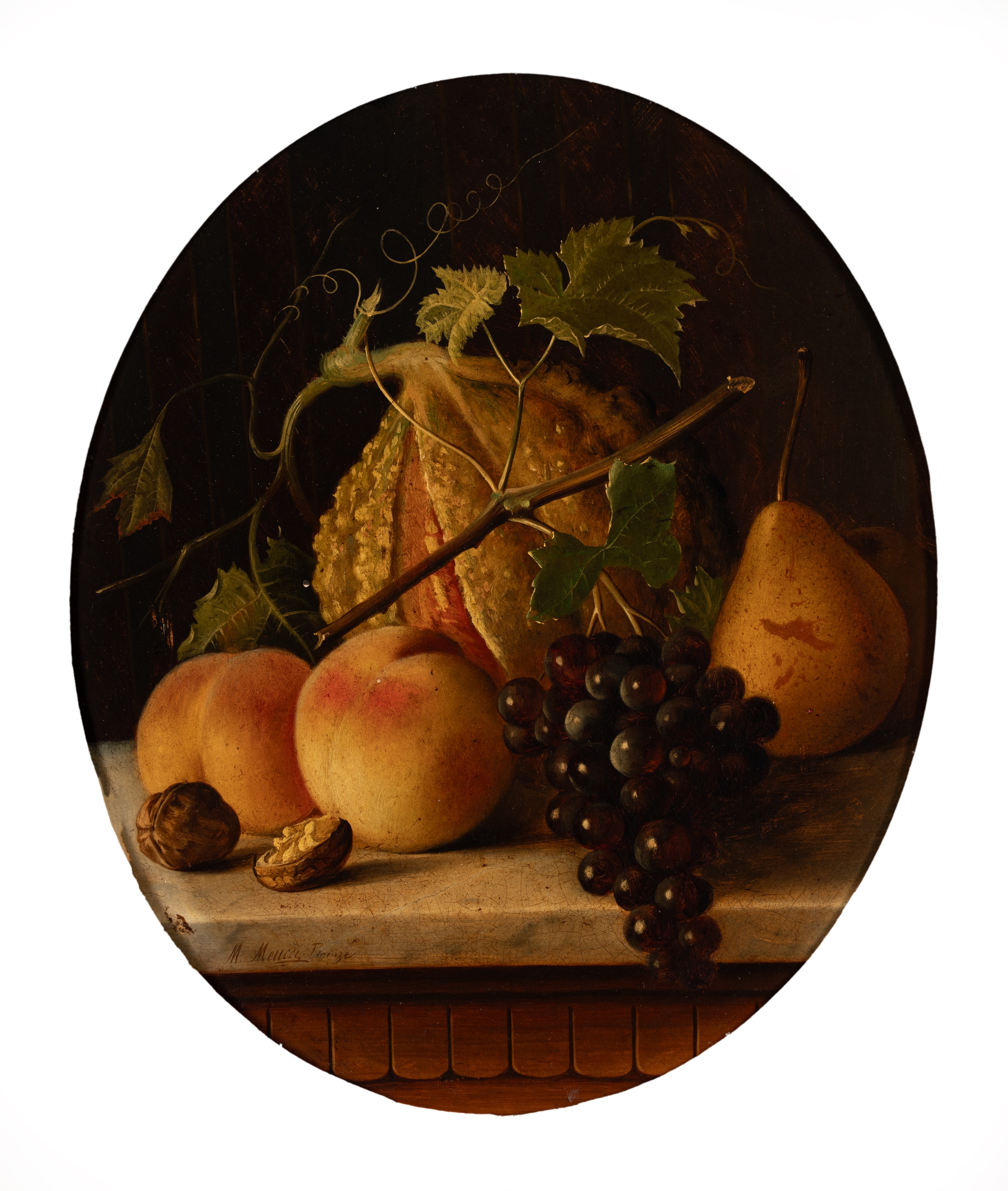 Michelangelo Meucci - Nature morte (coppia), olio su cartone