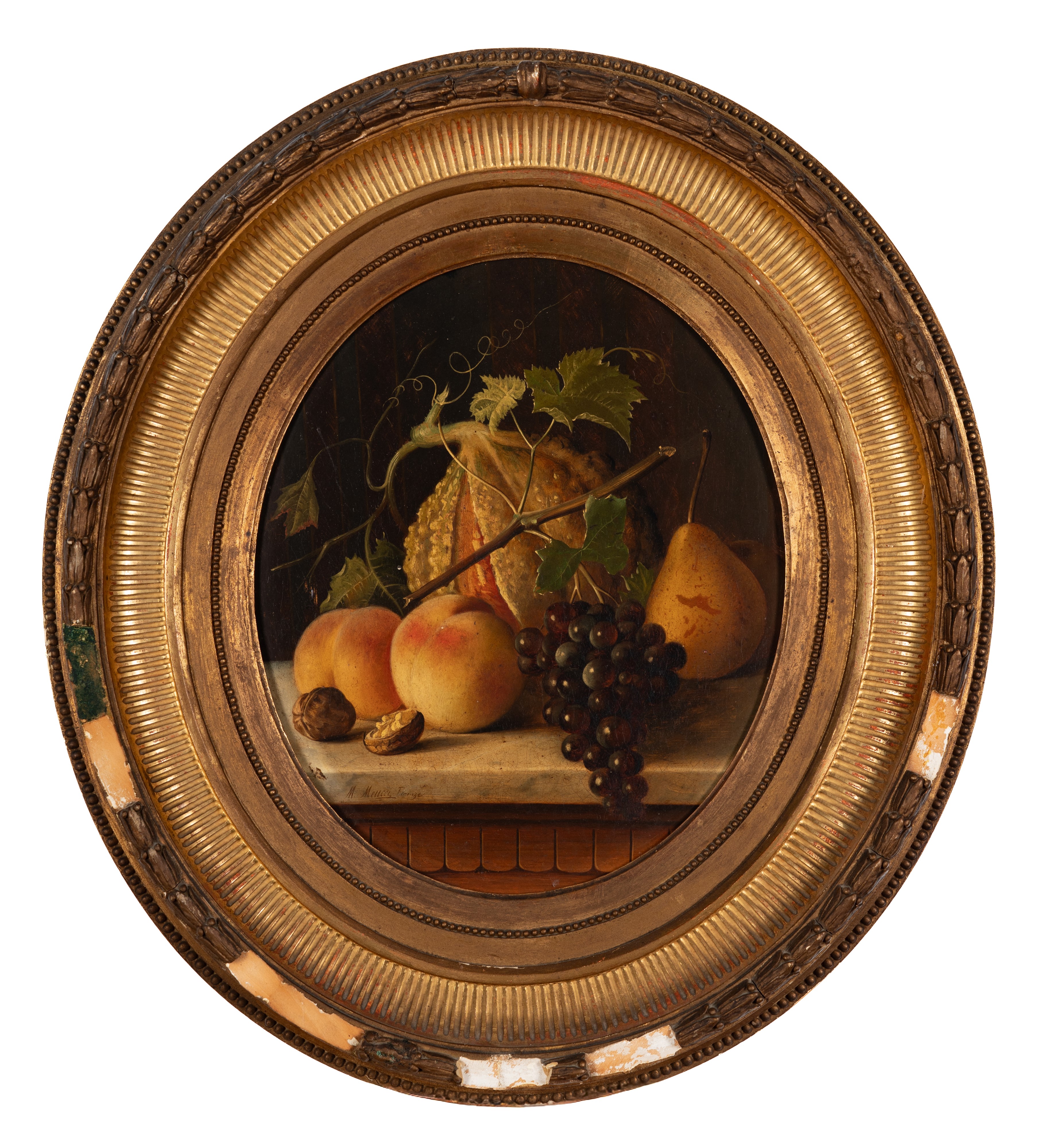 Michelangelo Meucci - Nature morte (coppia), olio su cartone