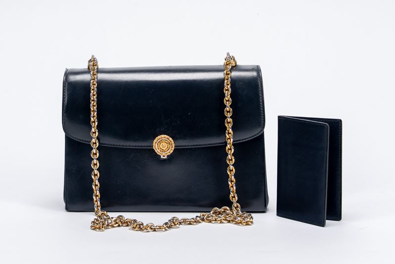 Gucci - Borsa in pelle blu notte, anni '70