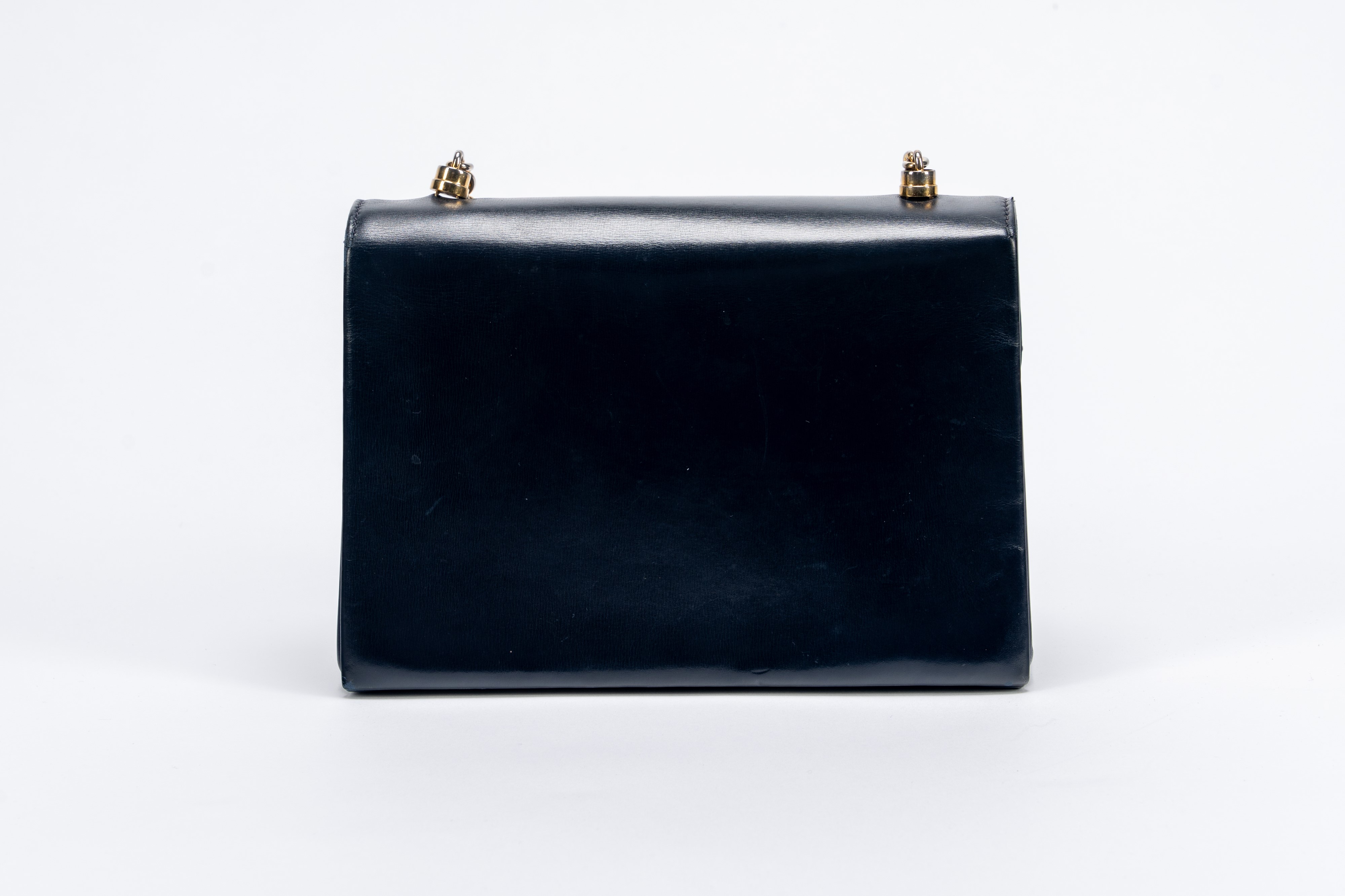 Gucci - Borsa in pelle blu notte, anni '70