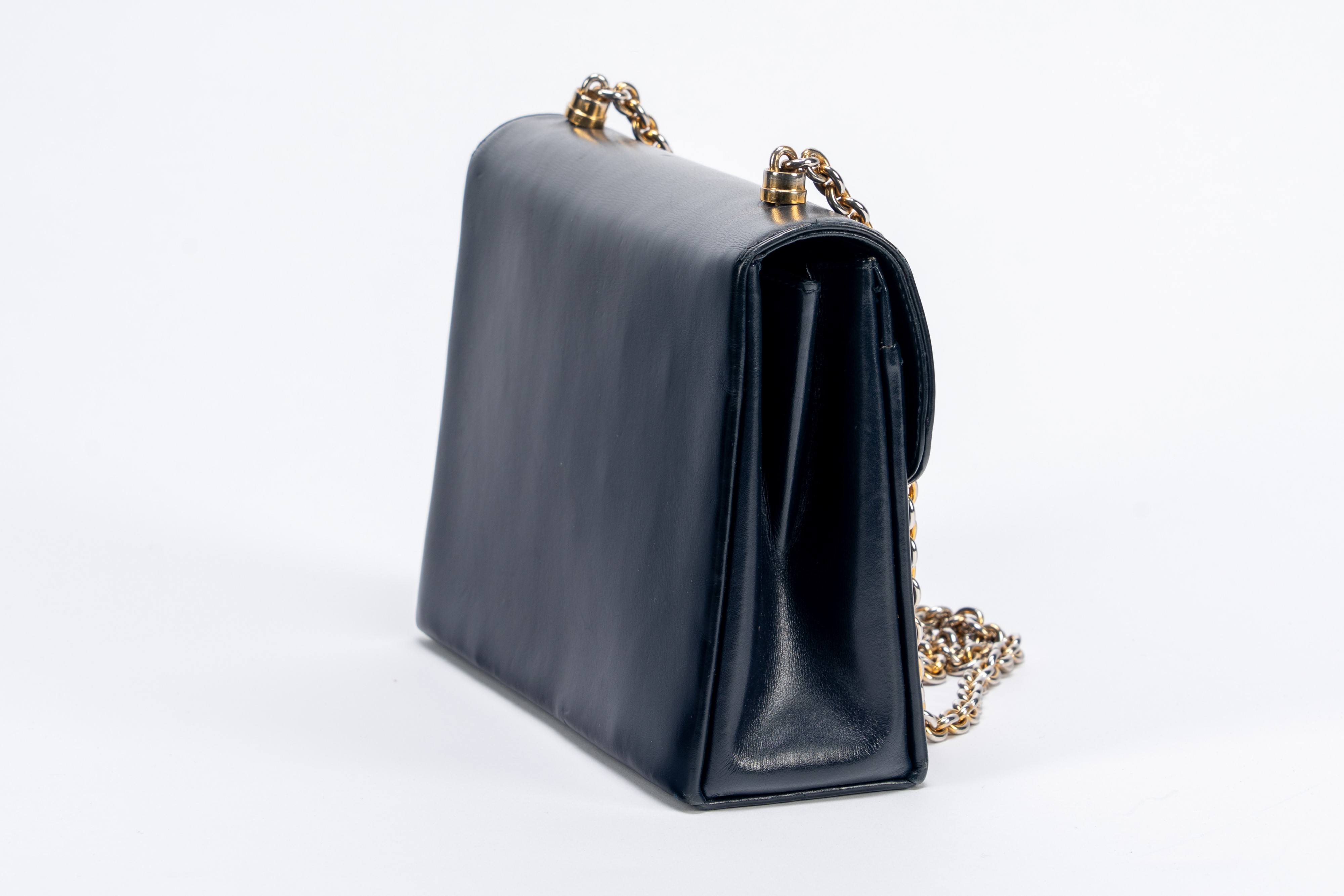 Gucci - Borsa in pelle blu notte, anni '70