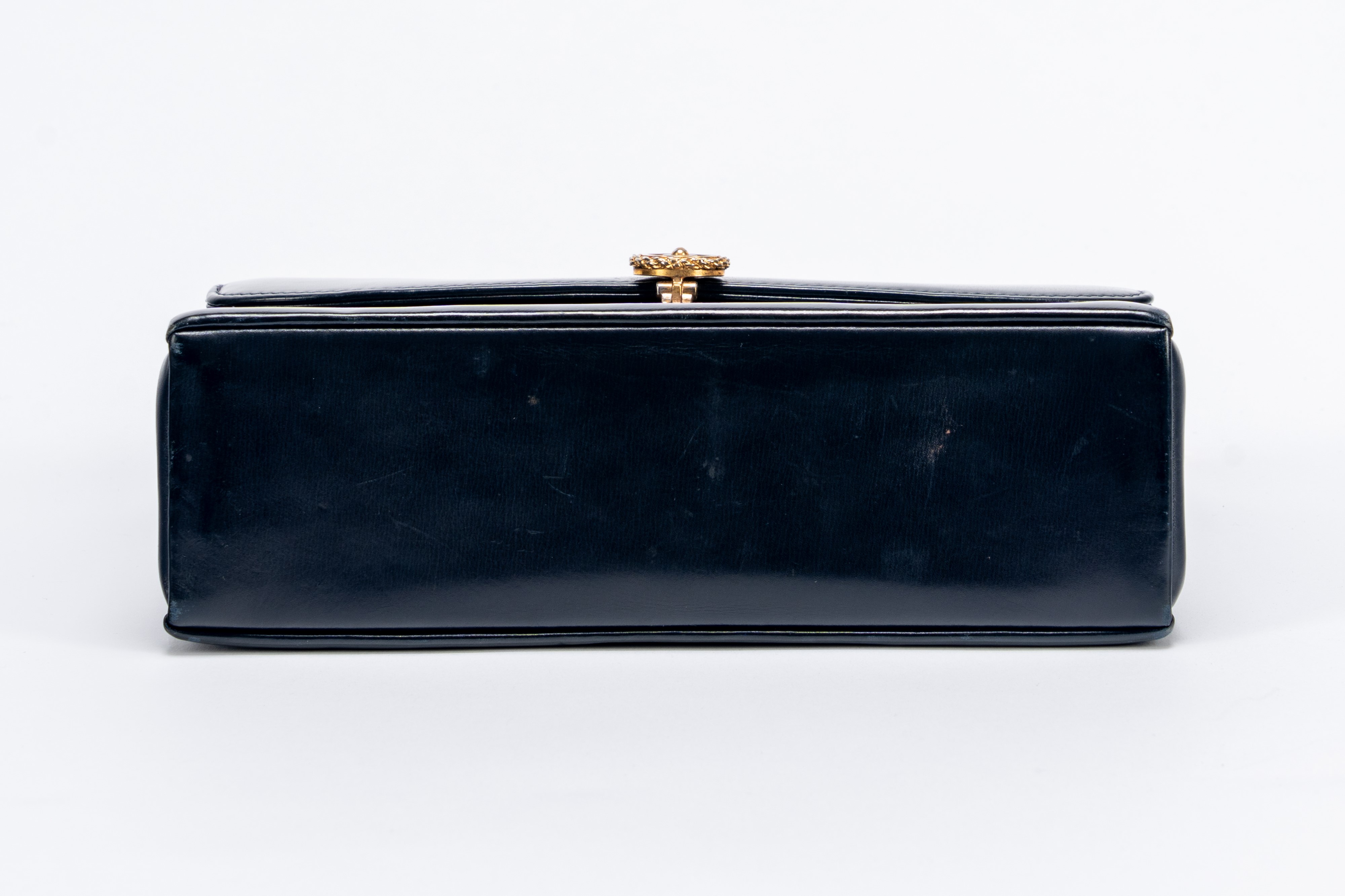 Gucci - Borsa in pelle blu notte, anni '70