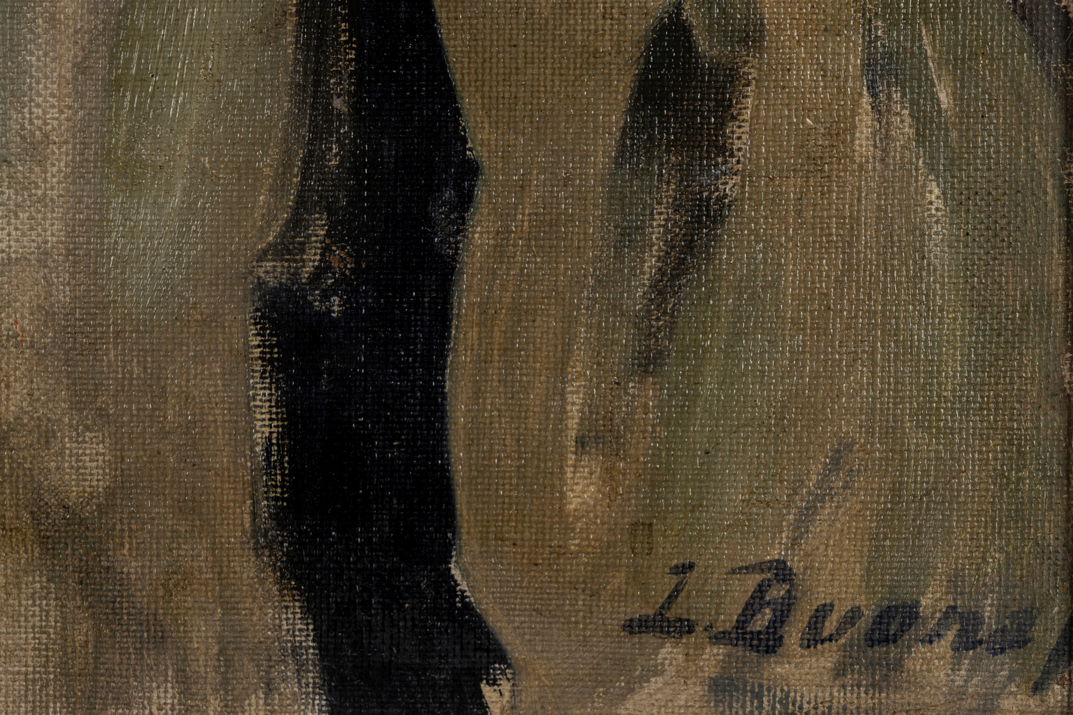Linda Levi Buonajuti - Ritratto di anziana, olio su cartone
