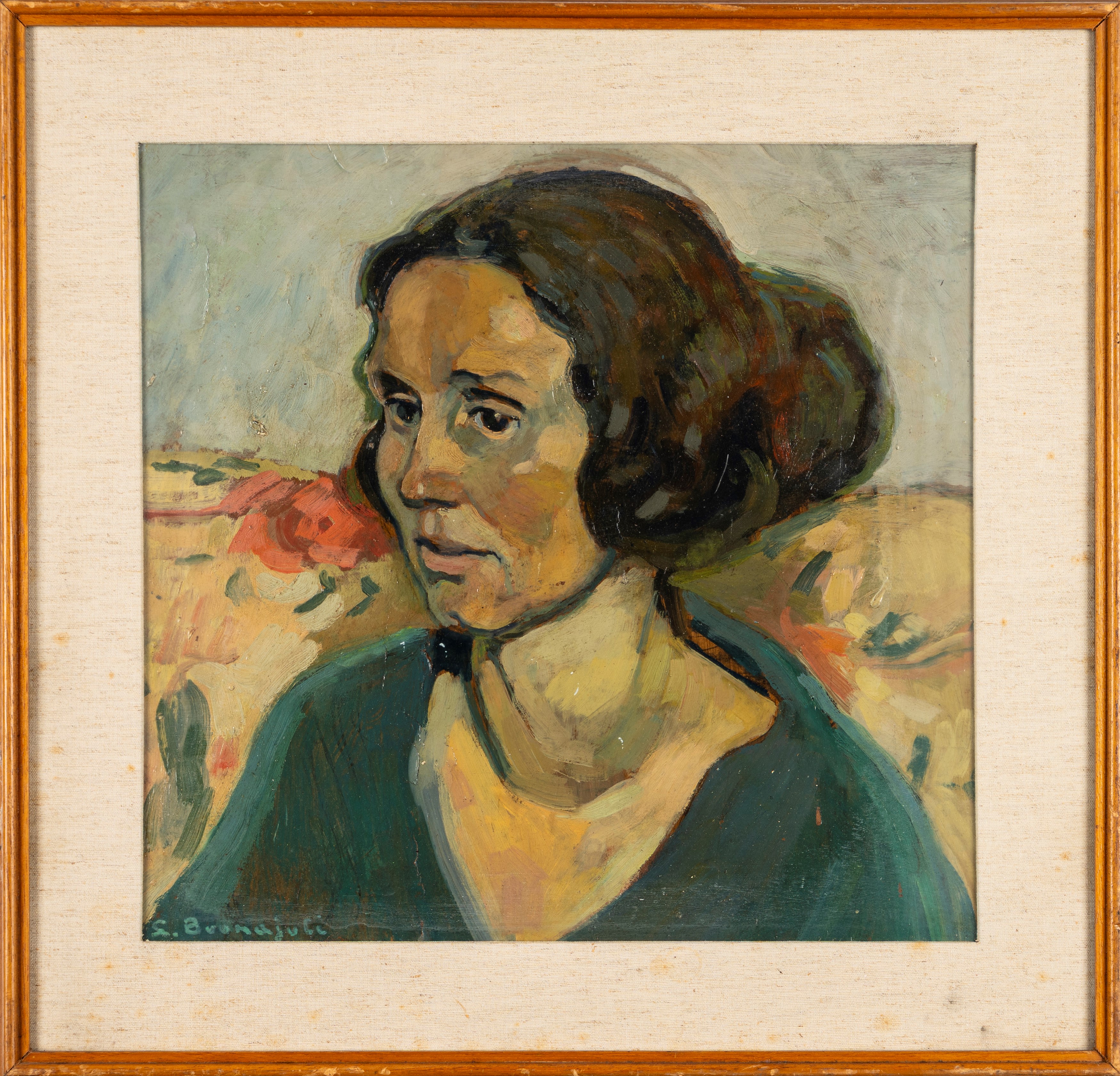 Linda Levi Buonajuti - Ritratto di Donna in Abito Blu