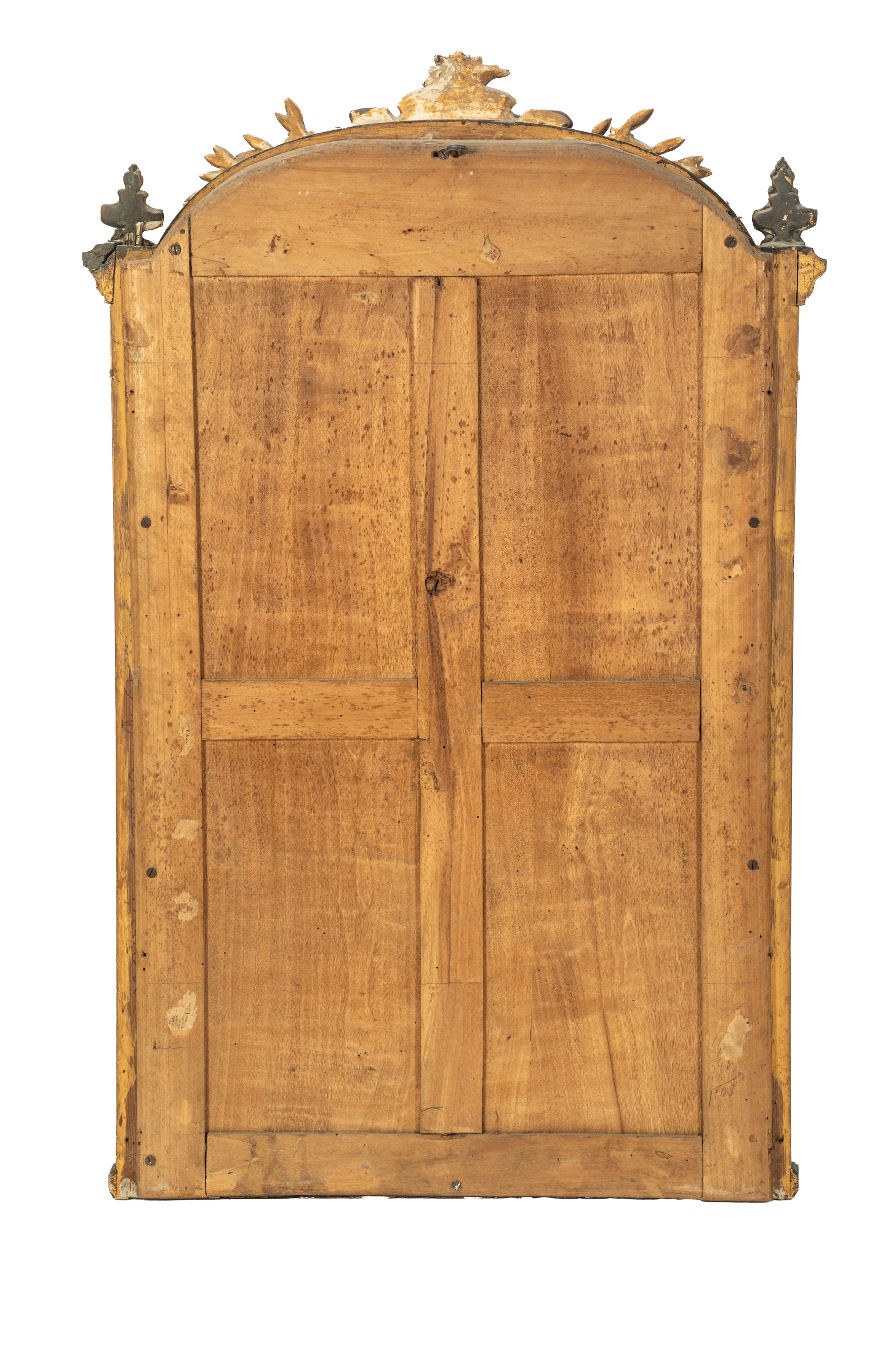 Specchiera in legno ebanizzato e dorato, secolo XIX