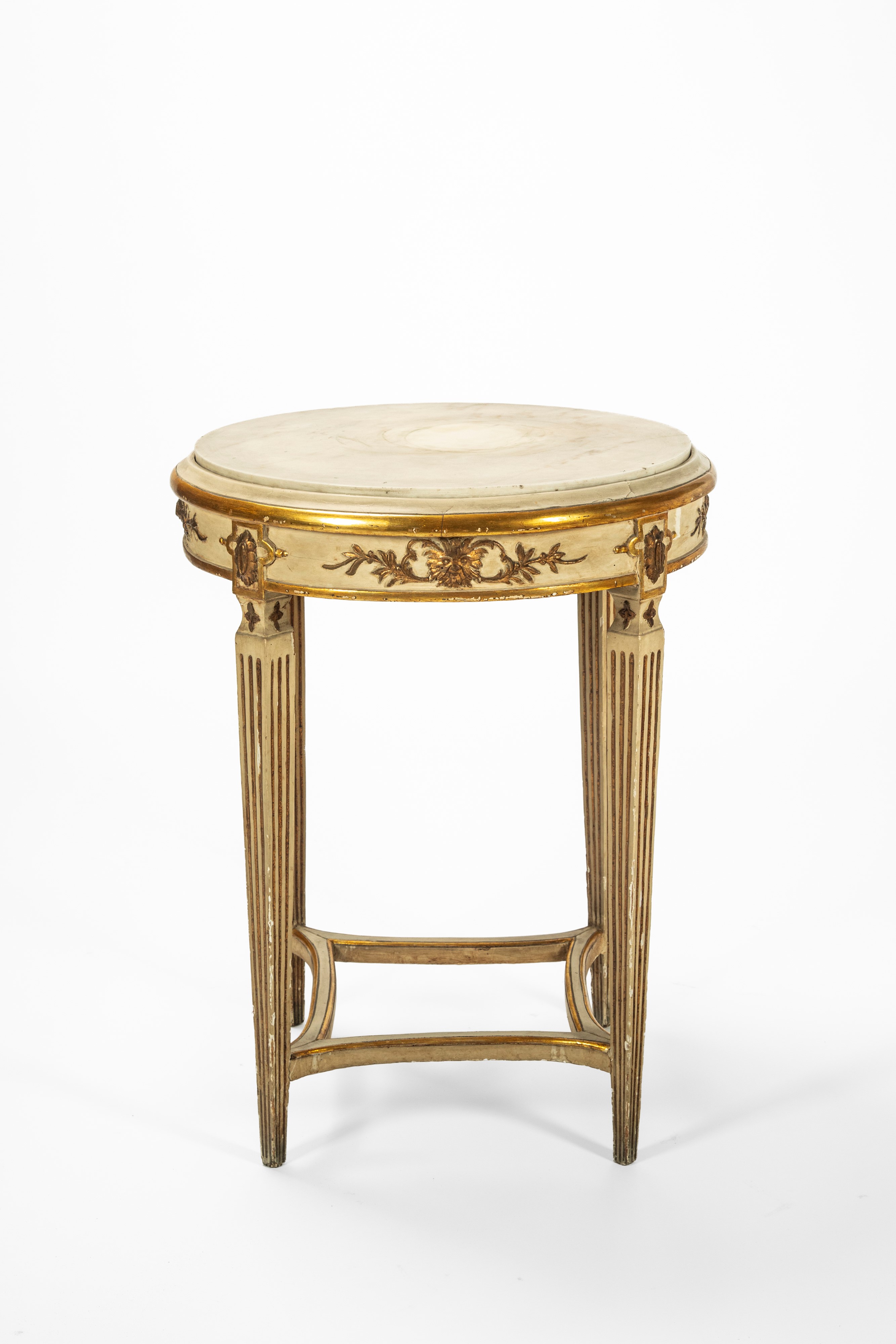 Tavolino, legno laccato e dorato con piano in marmo, fine secolo XVIII