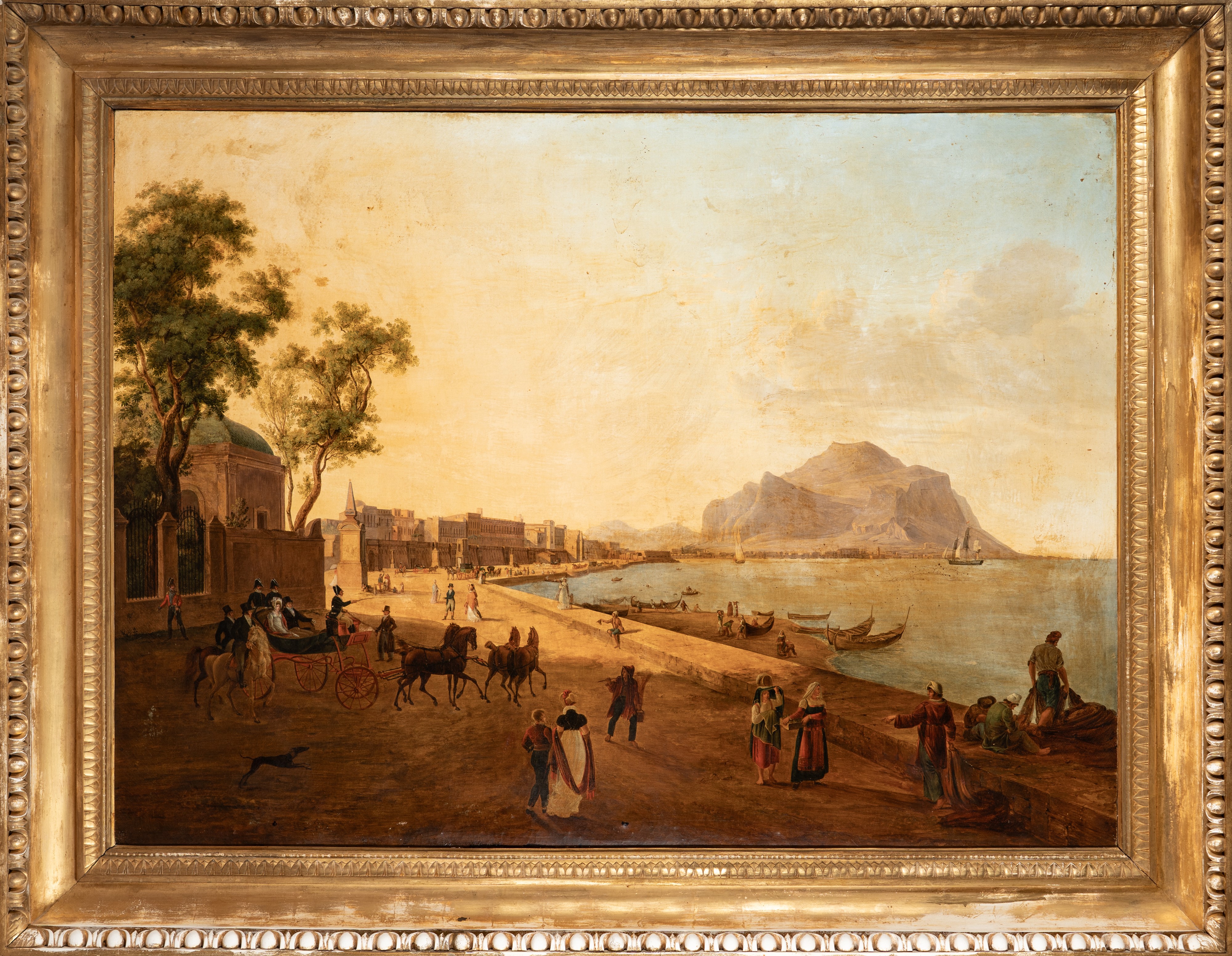 Scuola Dell'italia Meridionale, Inizio Secolo XIX - Veduta di Palermo con il Monte Pellegrino, ol...