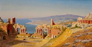 Il teatro antico di Taormina con l&rsquo;Etna sullo sfondo