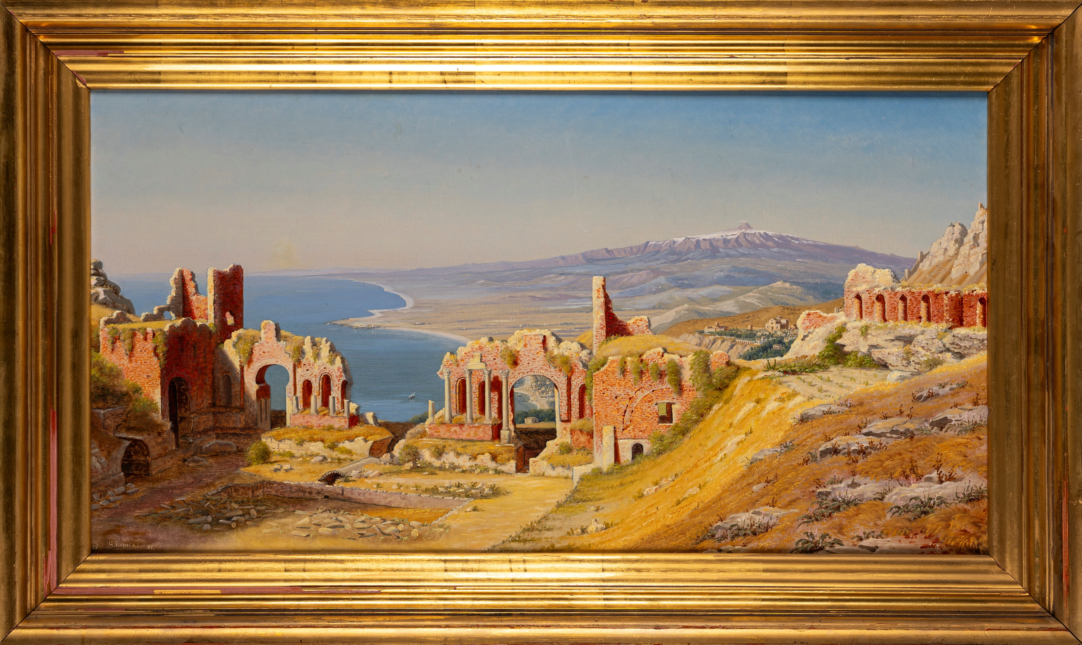 Scuola Europea, Seconda Metà del XIX Secolo - Scuola europea, Il teatro antico di Taormina con l’...