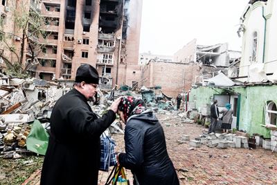 Kramatorsk, Donbas (2026). The Church of St. John the Baptist has been destroyed by a Russian gui...
