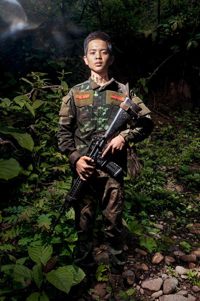 Burmese jungle (territorio KNDF), acquaforte Fine Art Museum su pannello