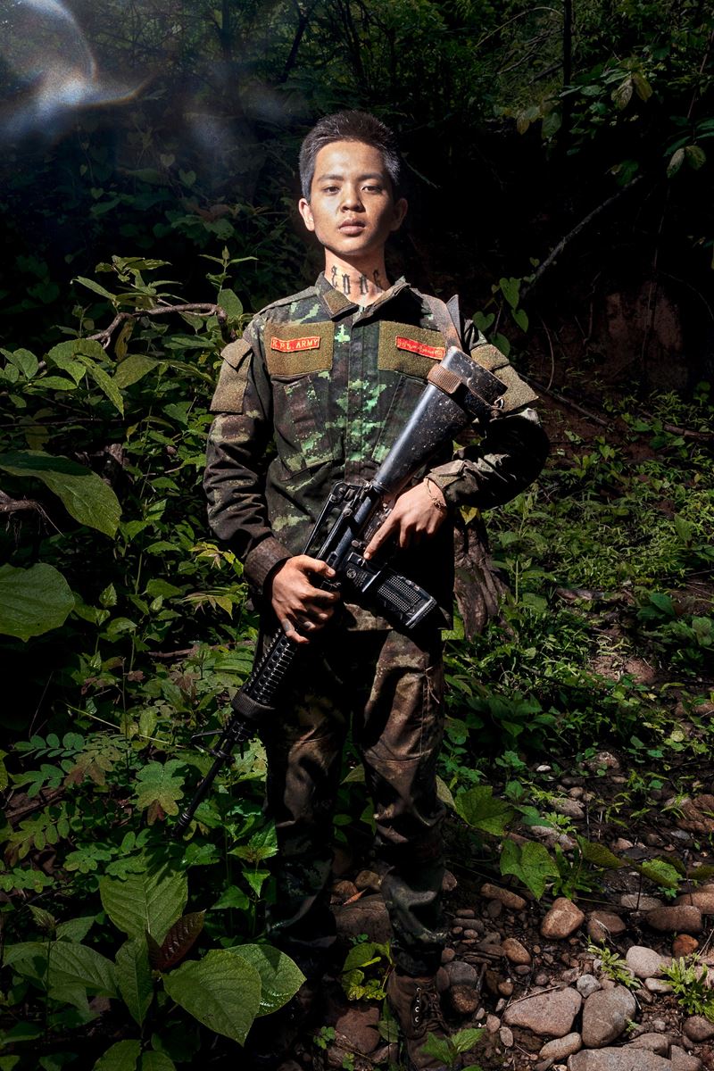Carlo Cozzoli - Burmese jungle (territorio KNDF), acquaforte Fine Art Museum su pannello
