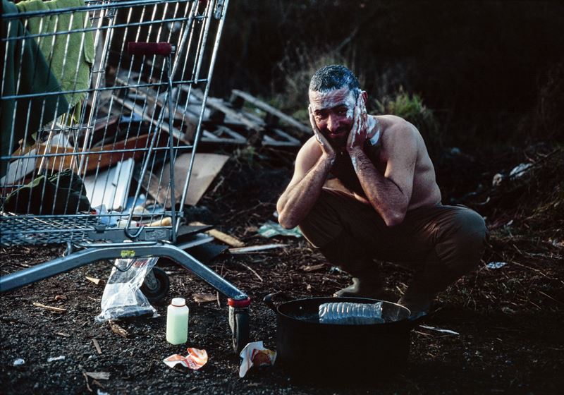 Davide Canella - Daily hygiene in the Kurdish section of Dunkirk refugee camp, France