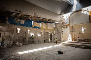 What remains of the interior of Mar Elias Church after the June 22 attack, Dweila, Damascus. Syria.