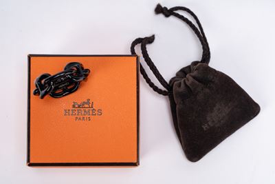 Anello Regate per foulard in metallo color nero, a forma di chaîne d’ancre