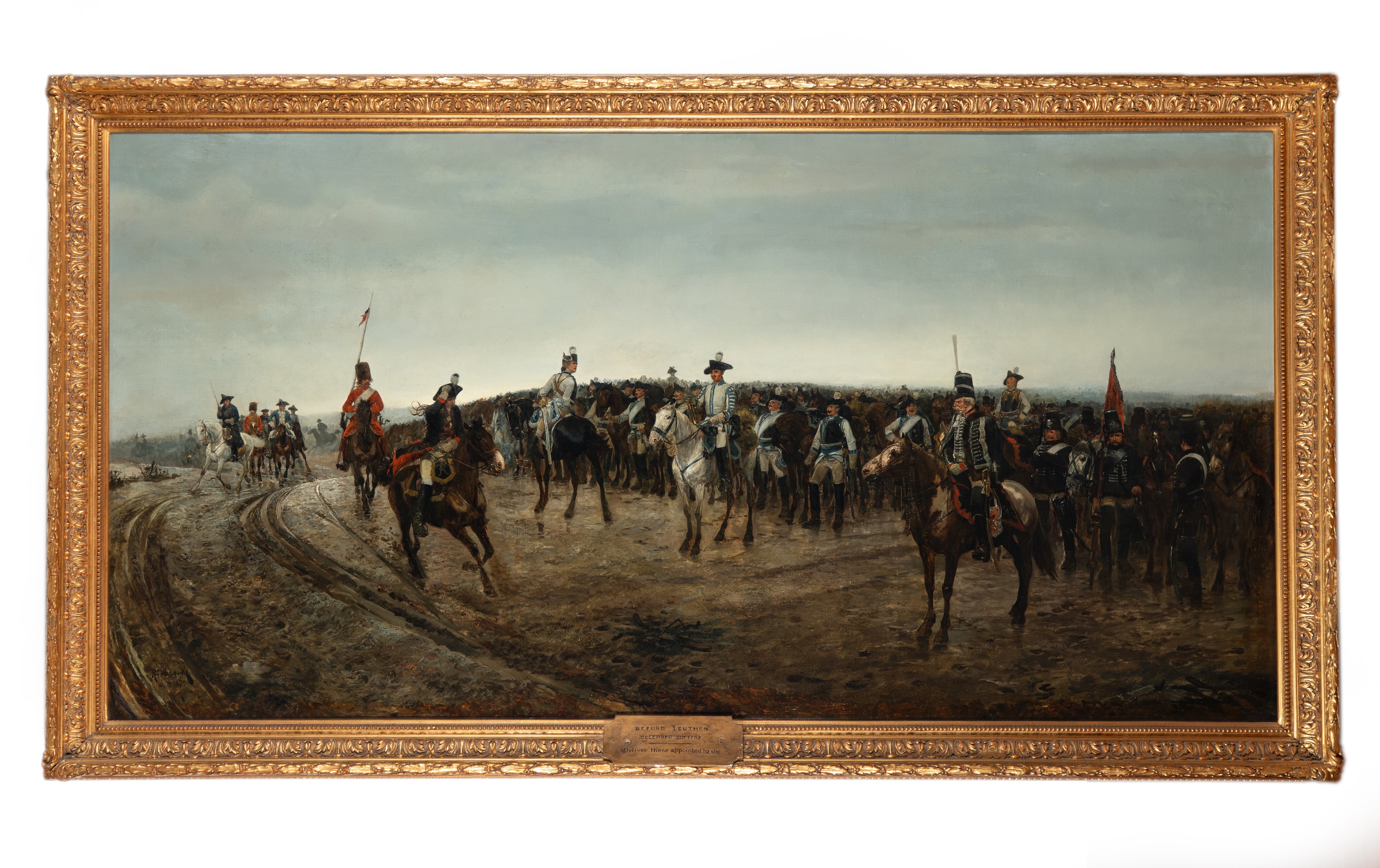 Attribuito a Richard Caton Woodville II - R. C. Woodville, Before Leuthen, olio su tela (1879)