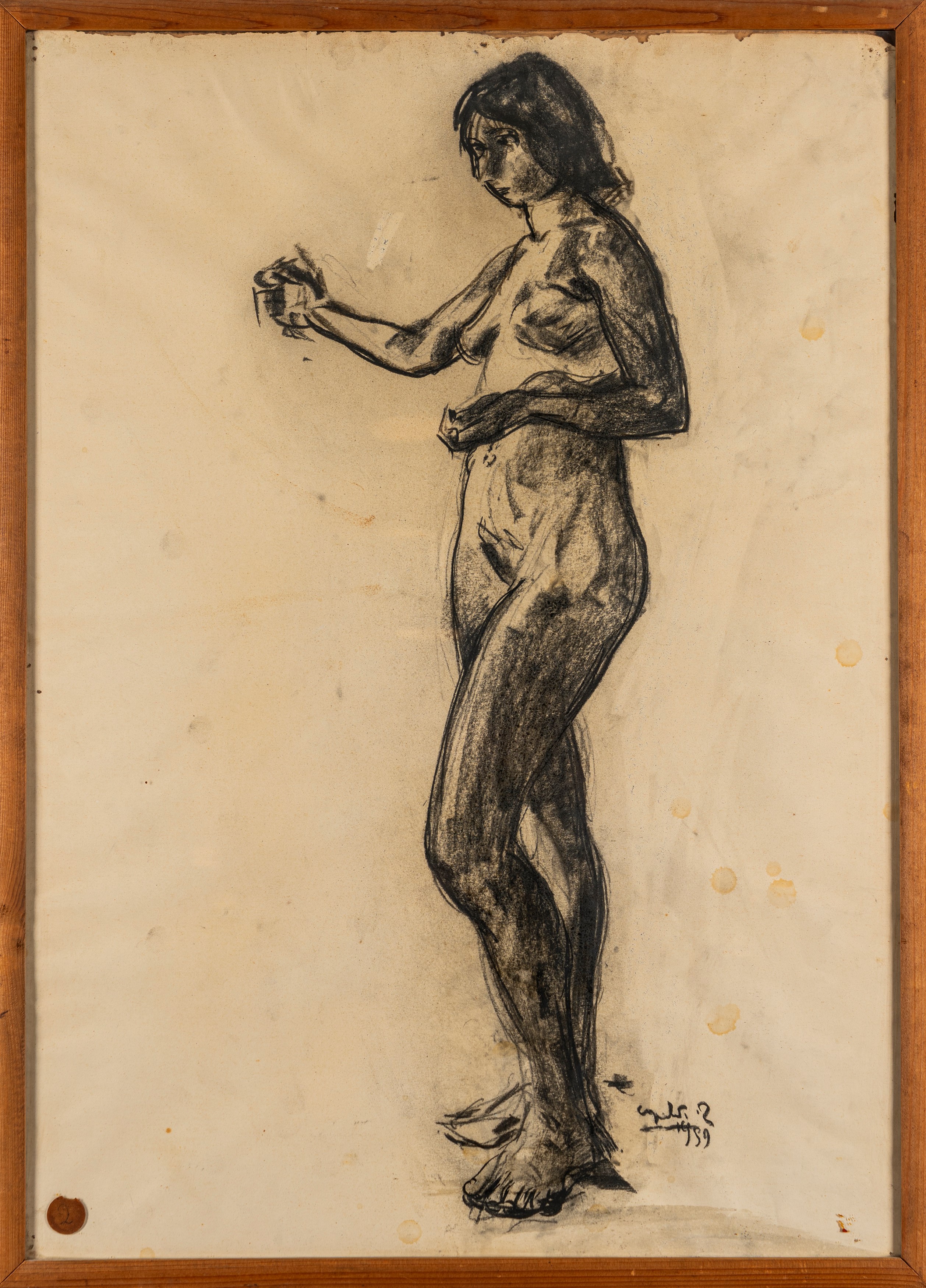 Rubens Capaldo - Nudo di donna (carboncino su carta)