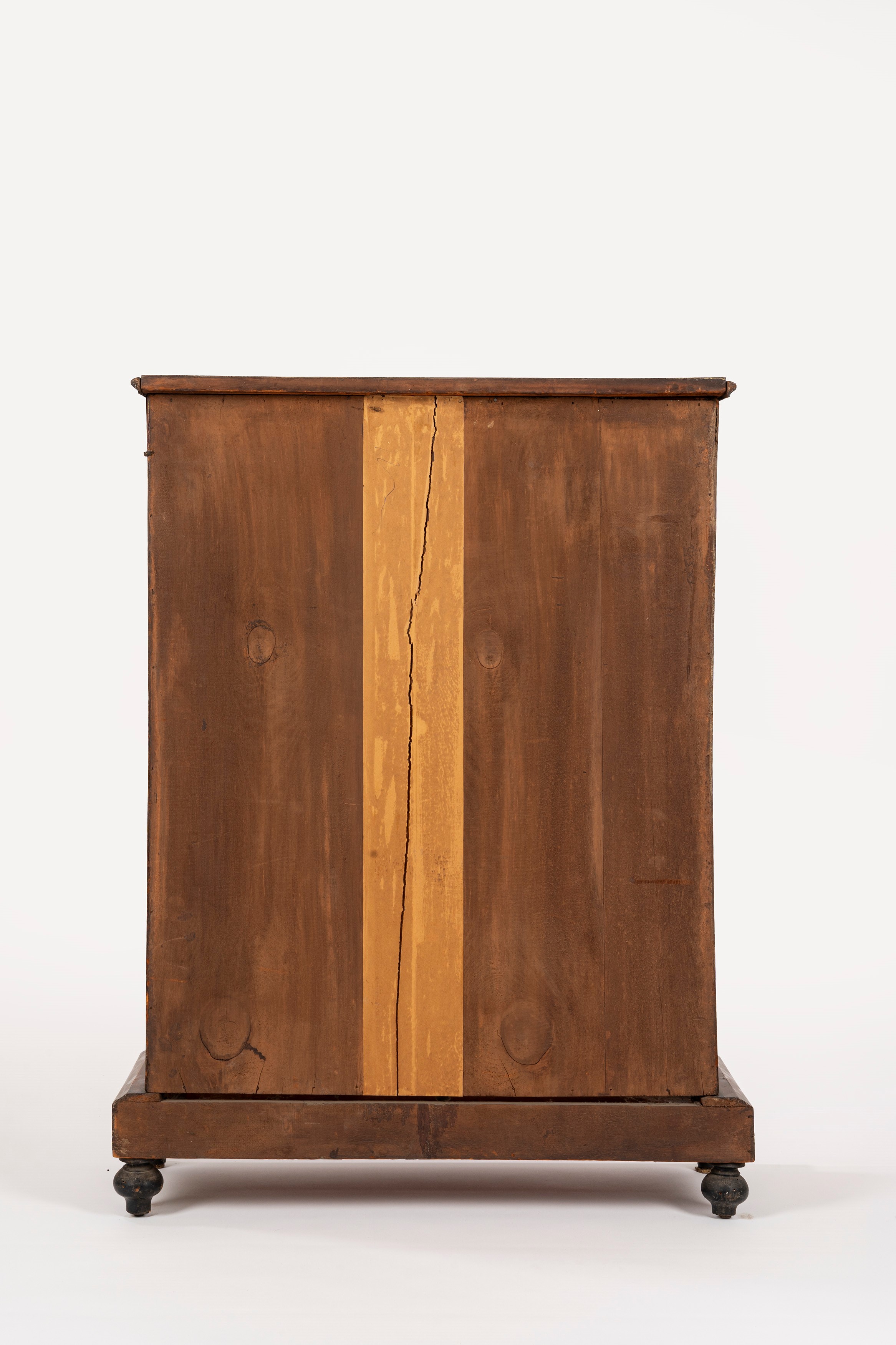 CREDENZA, lastronata e intarsiata con anta a vetro, applicazioni in bronzo (sec. XIX)