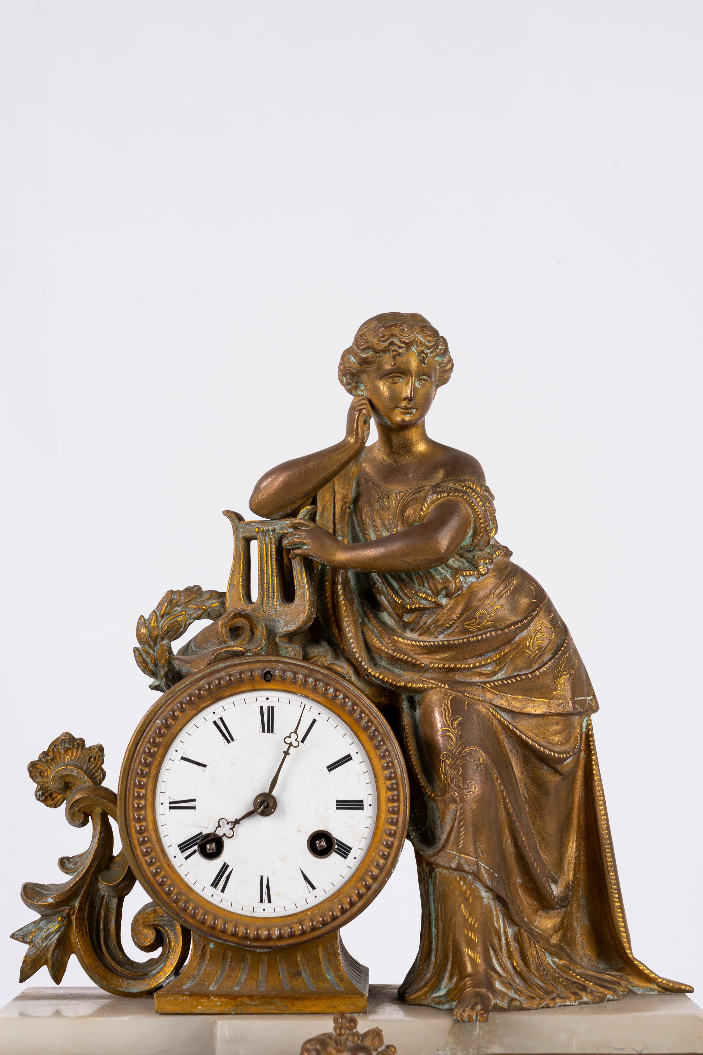 Pendola, bronzo dorato e alabastro, fine secolo XIX