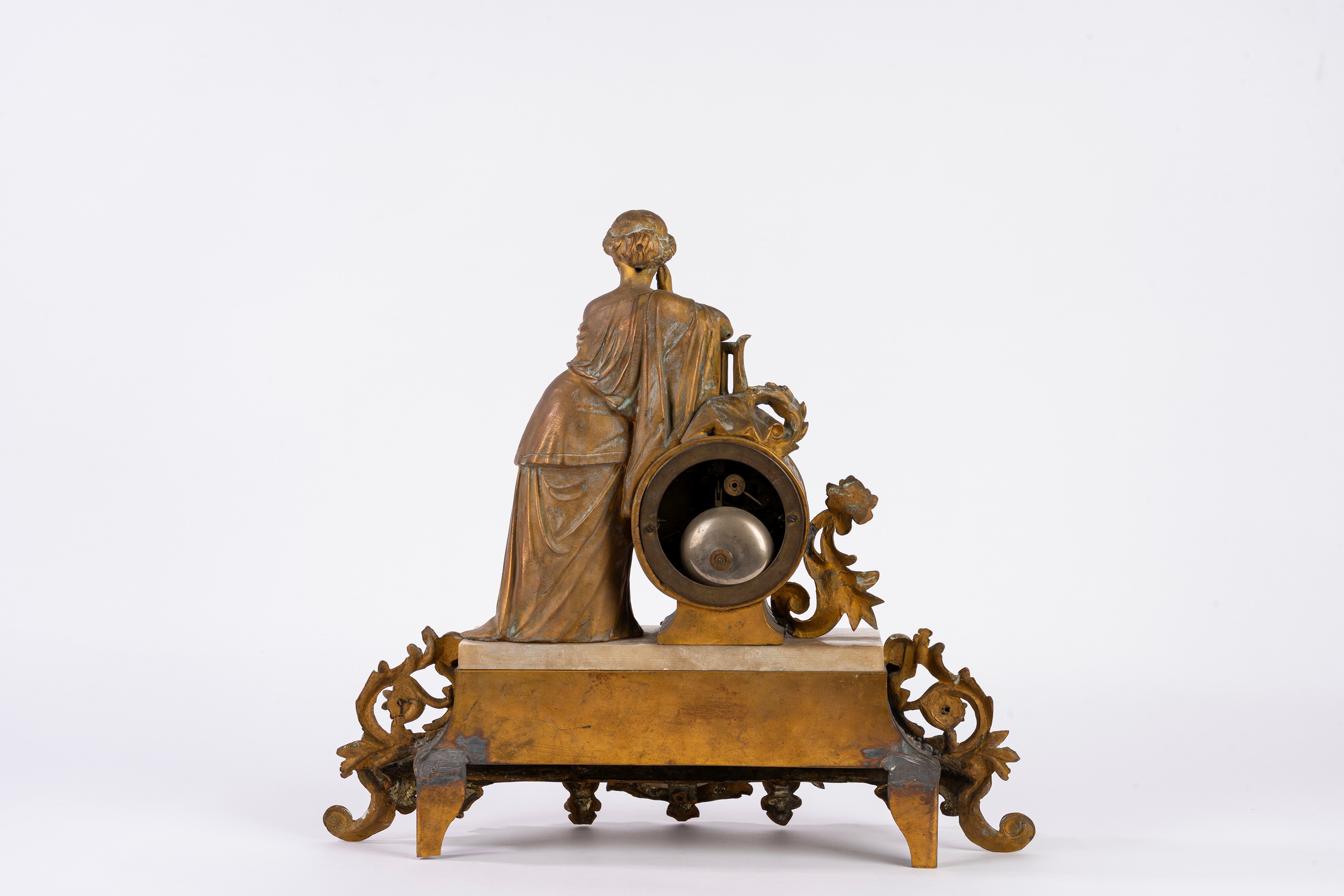 Pendola, bronzo dorato e alabastro, fine secolo XIX