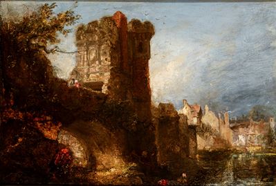Scuola inglese, Shrewsbury, Old St George's Bridge, olio su tavola