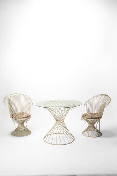 Set da esterno con coppia di poltroncine e tavolino