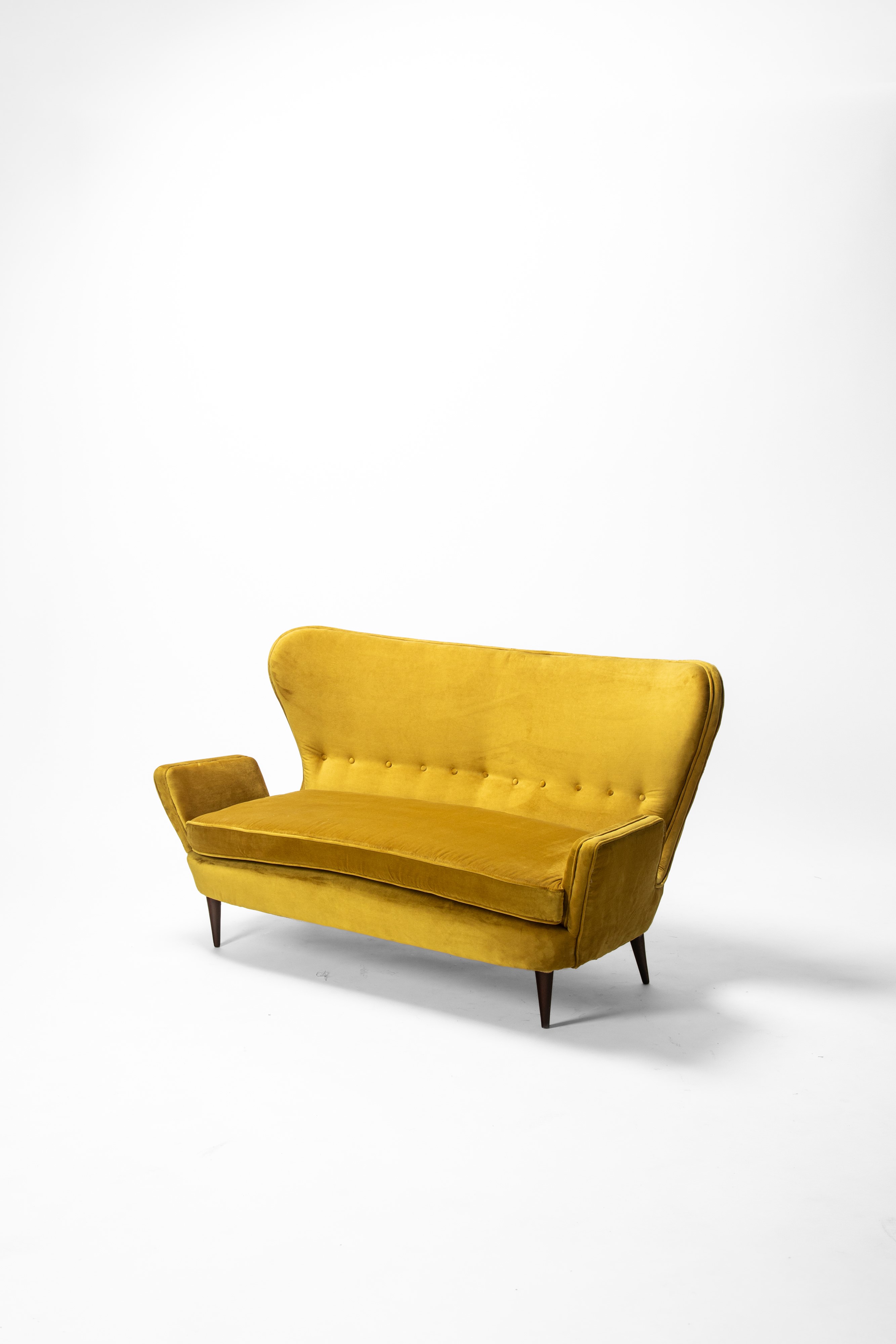 Manifattura Italiana - Divano, legno e tessuto, 1950 circa