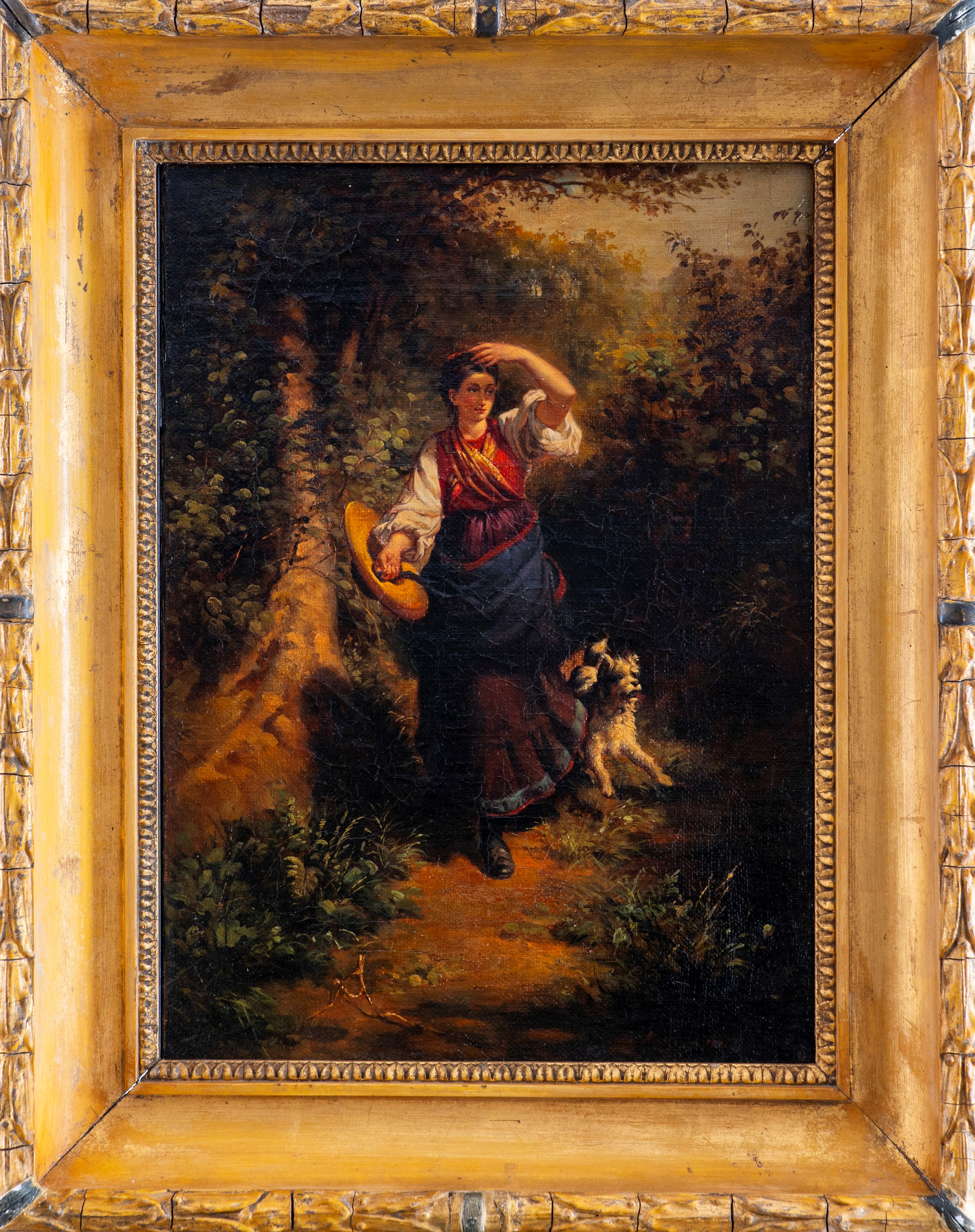 Rudolf Koller - Giovane popolana con cane