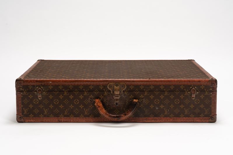 Louis Vuitton - Valigia Alzer, tela monogrammata con profili in cuoio e dettagli in ottone