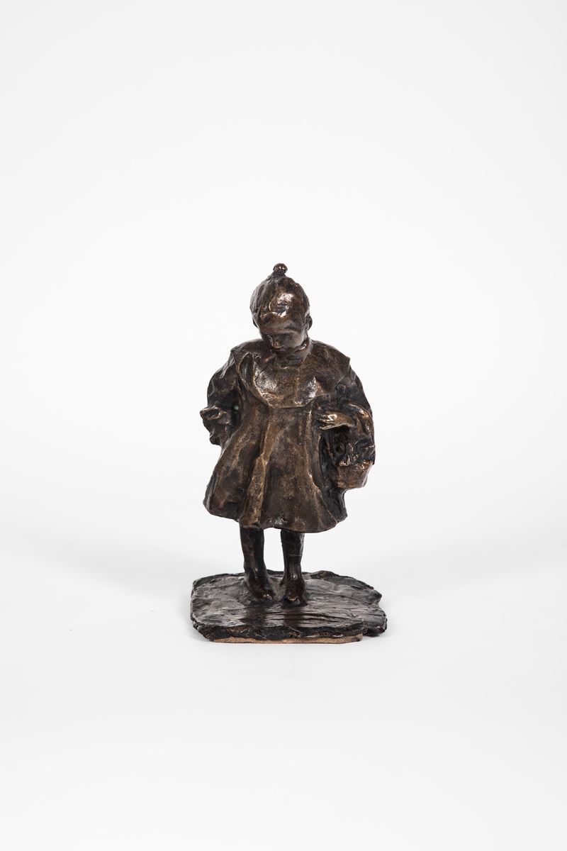 Scuola del Secolo XIX - Scultura in bronzo, Bimba