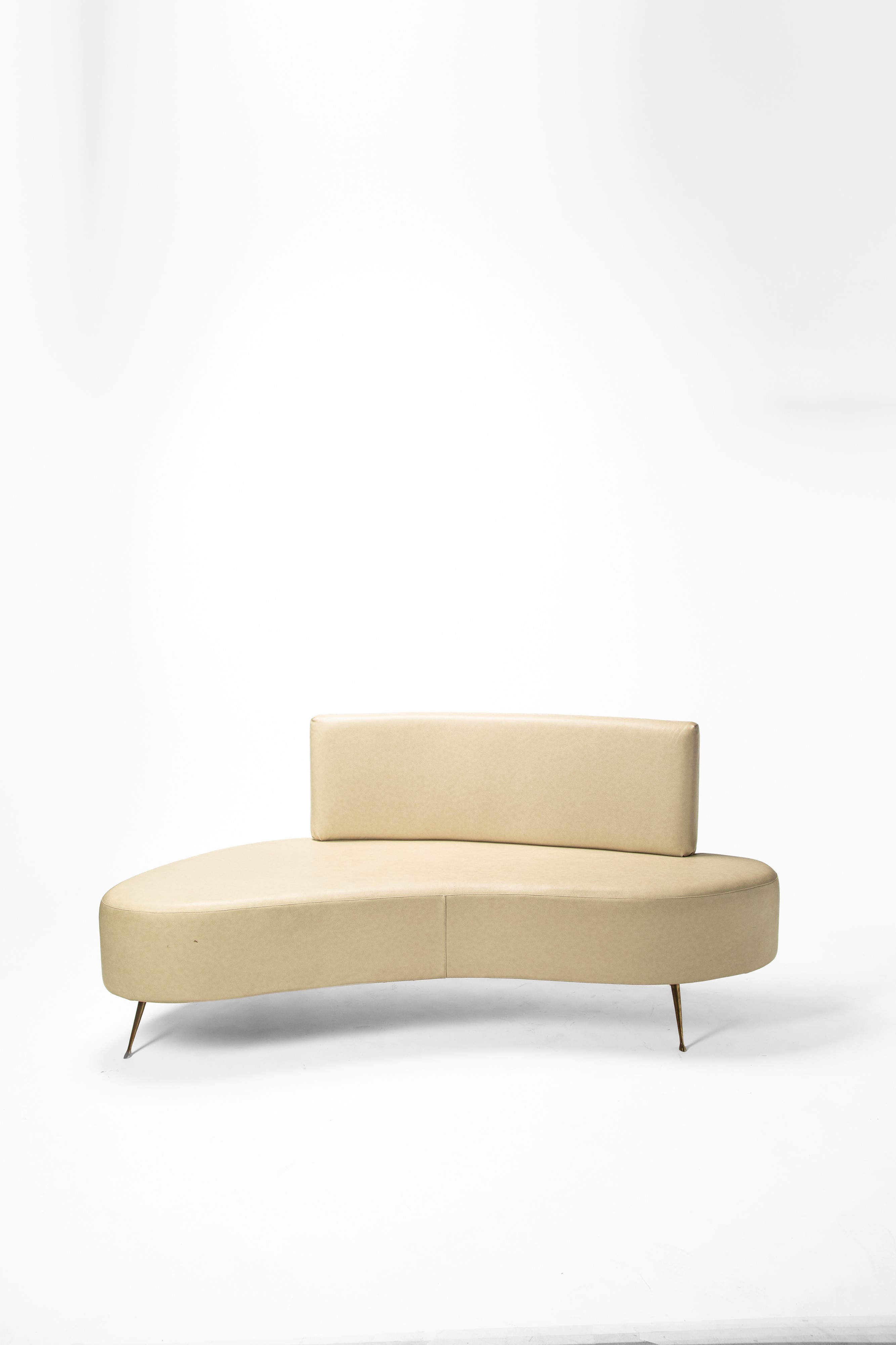 Manifattura Italiana - Divano “Sofa” in legno, ottone, metallo e ecopelle (c. 1990)