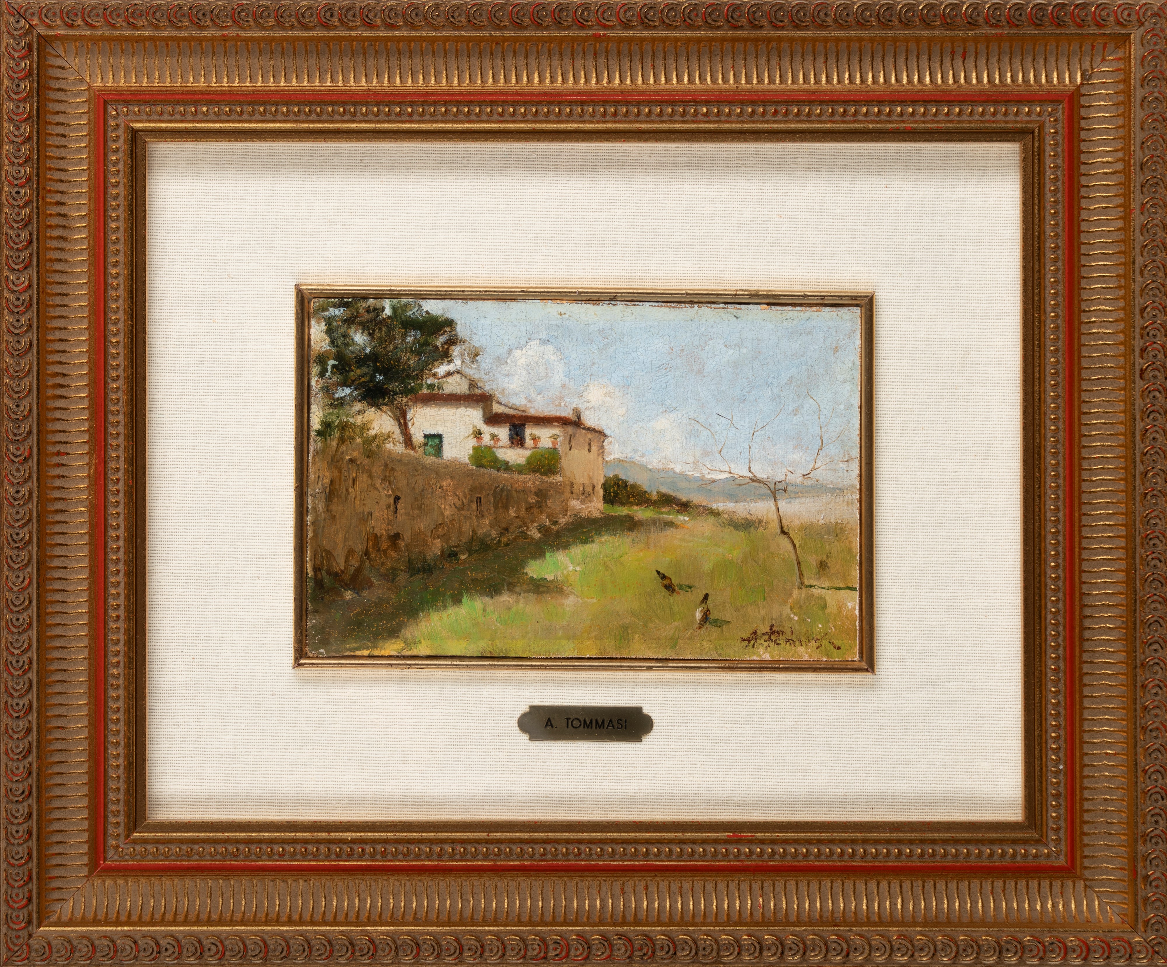 Angiolo Tommasi - Paesaggio con cascinale