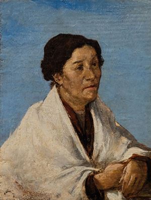 Scuola italiana fine del XIX secolo - Portrait of Mrs. Bizara