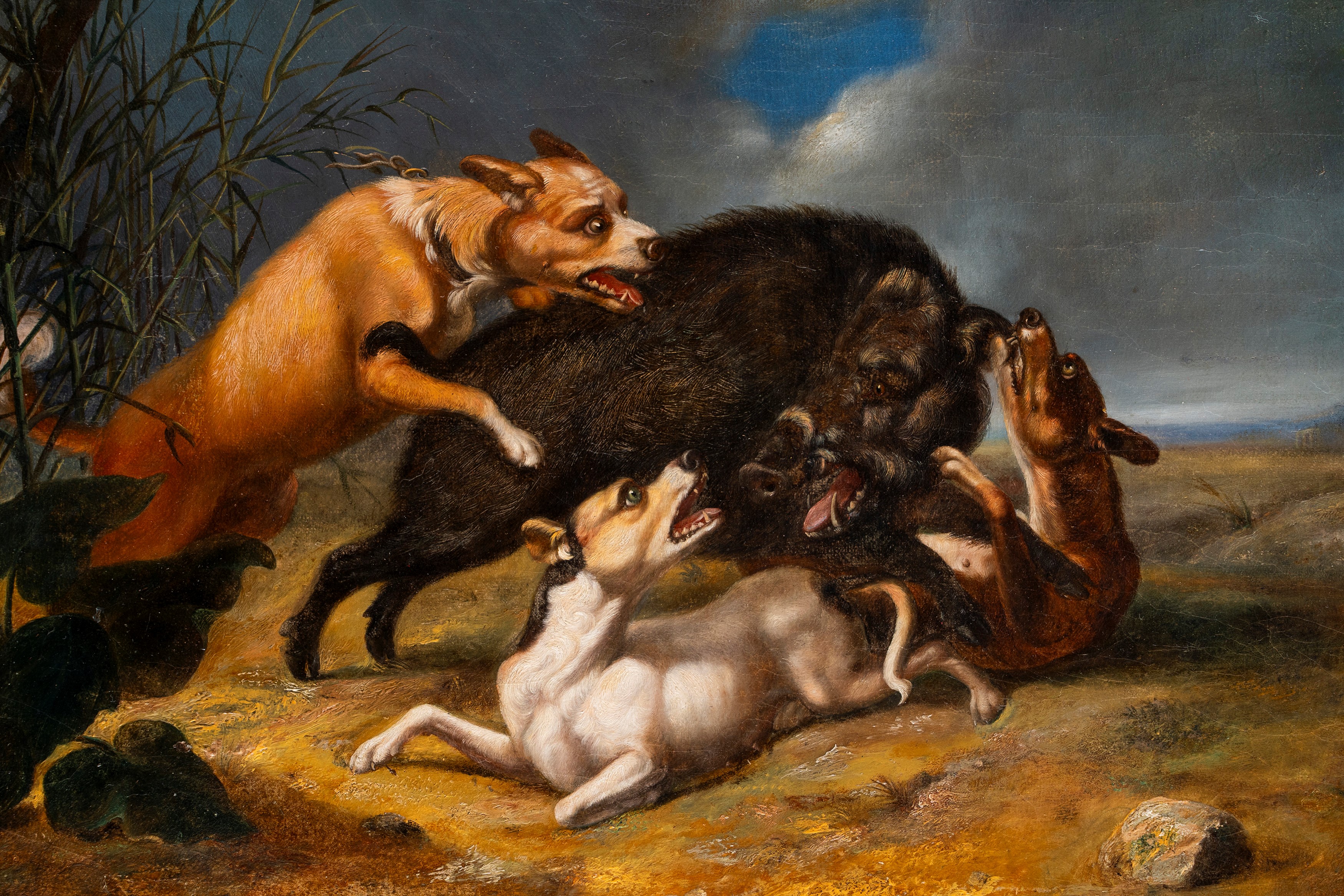 Pietro Andrea Vallati - Caccia al cinghiale presso la campagna romana