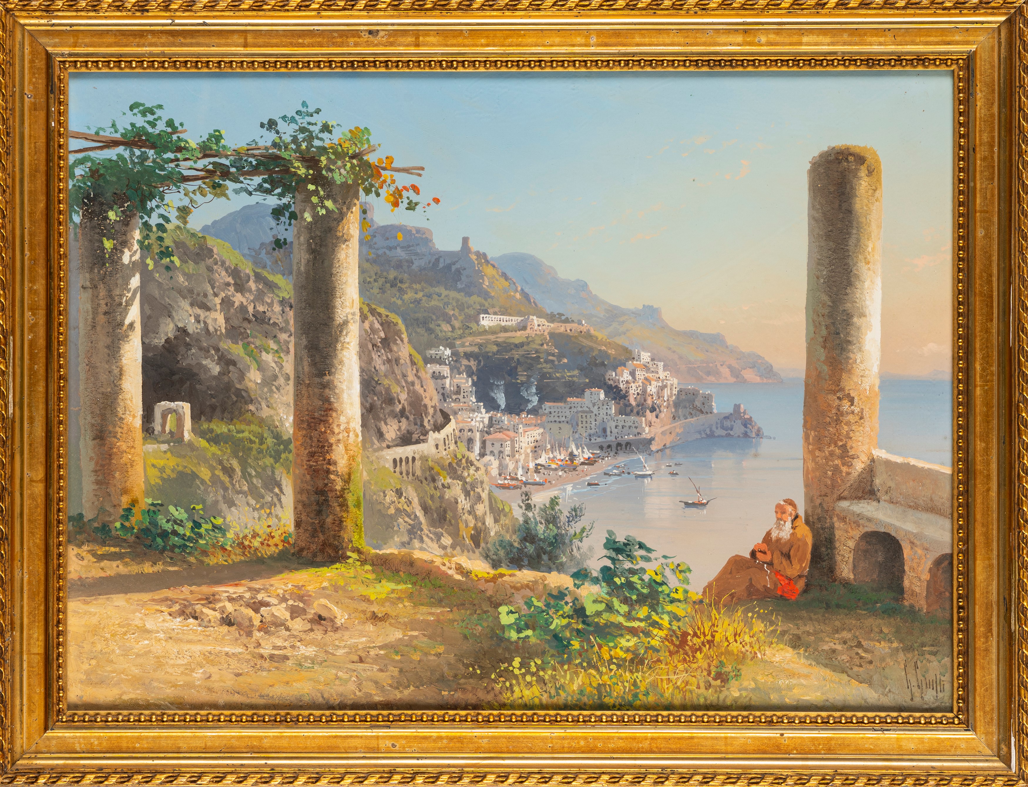 Guglielmo Giusti - Veduta di Amalfi dal convento dei Cappuccini