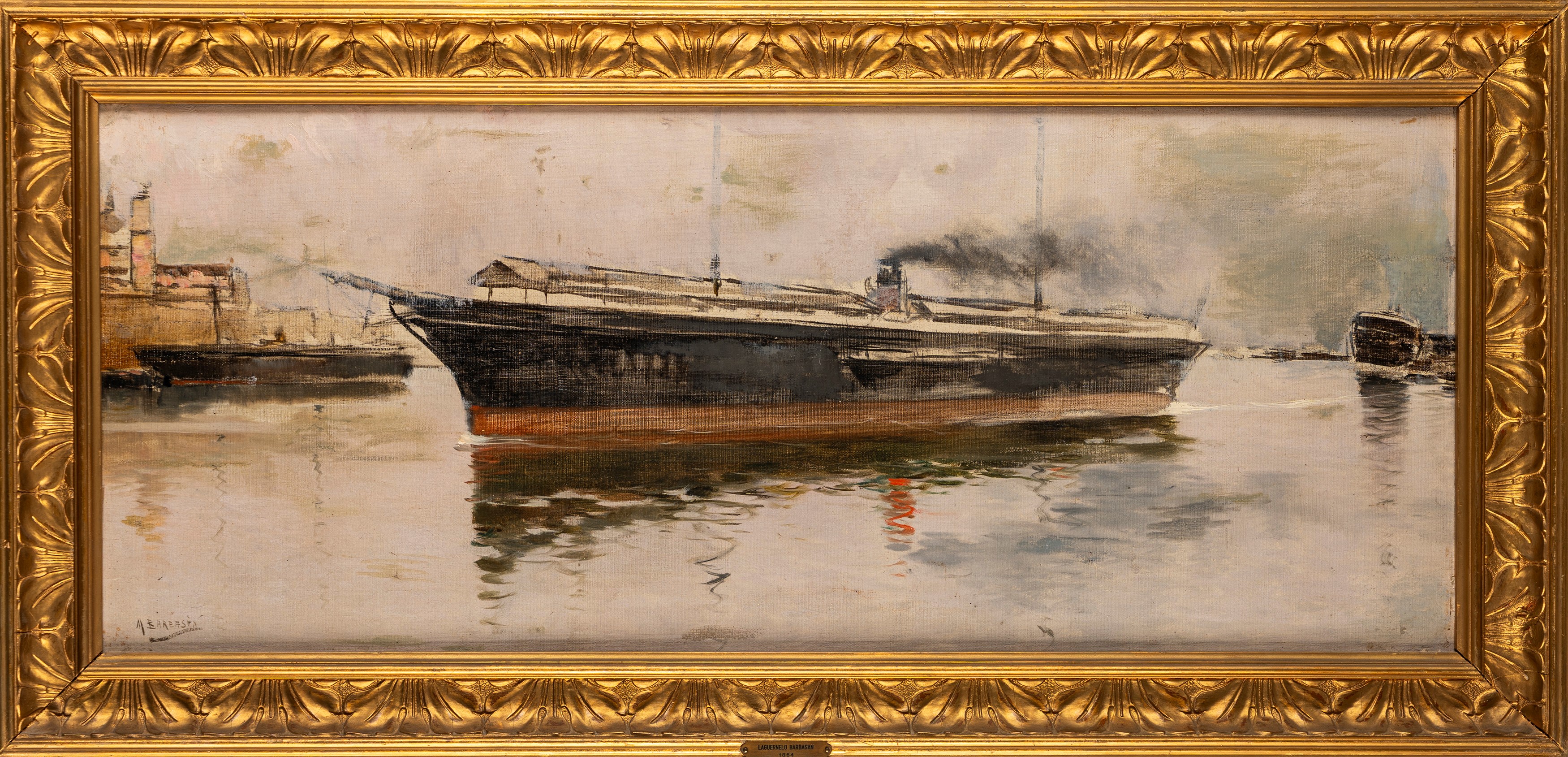 Mariano Barbasan Y Lagueruela - Studio per “Il porto di Venezia”, olio su tela