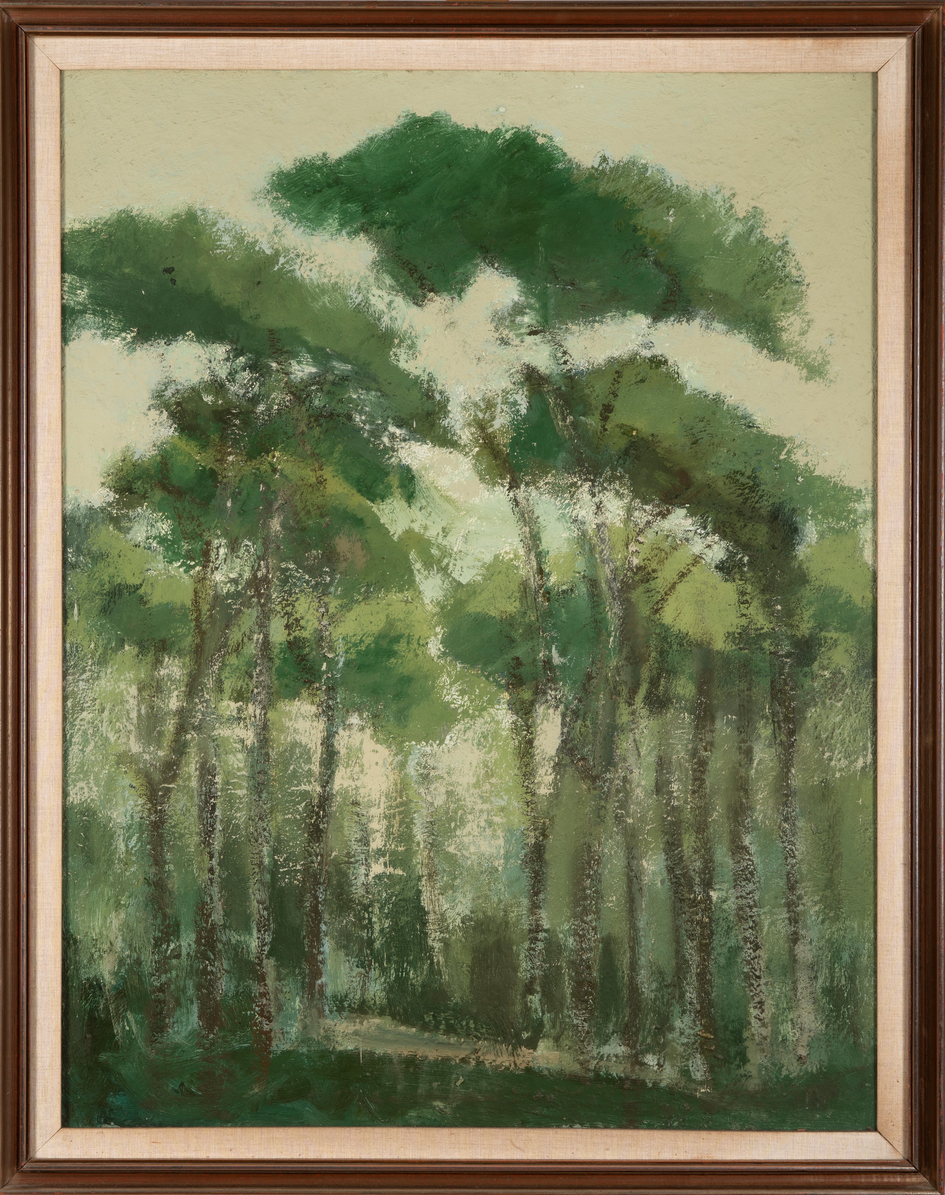 Ernesto Buglioni - Pineta romana, olio su tela