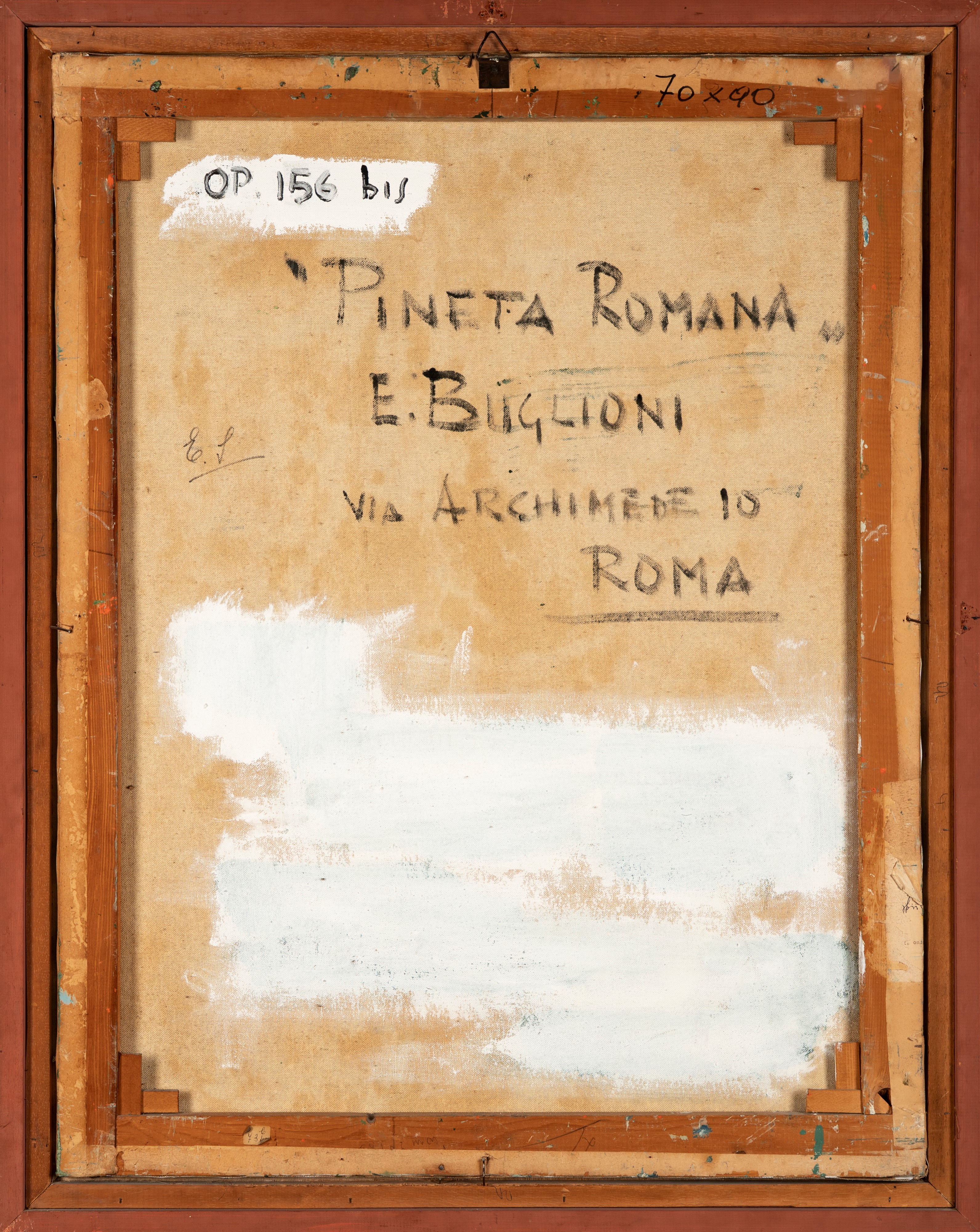 Ernesto Buglioni - Pineta romana, olio su tela