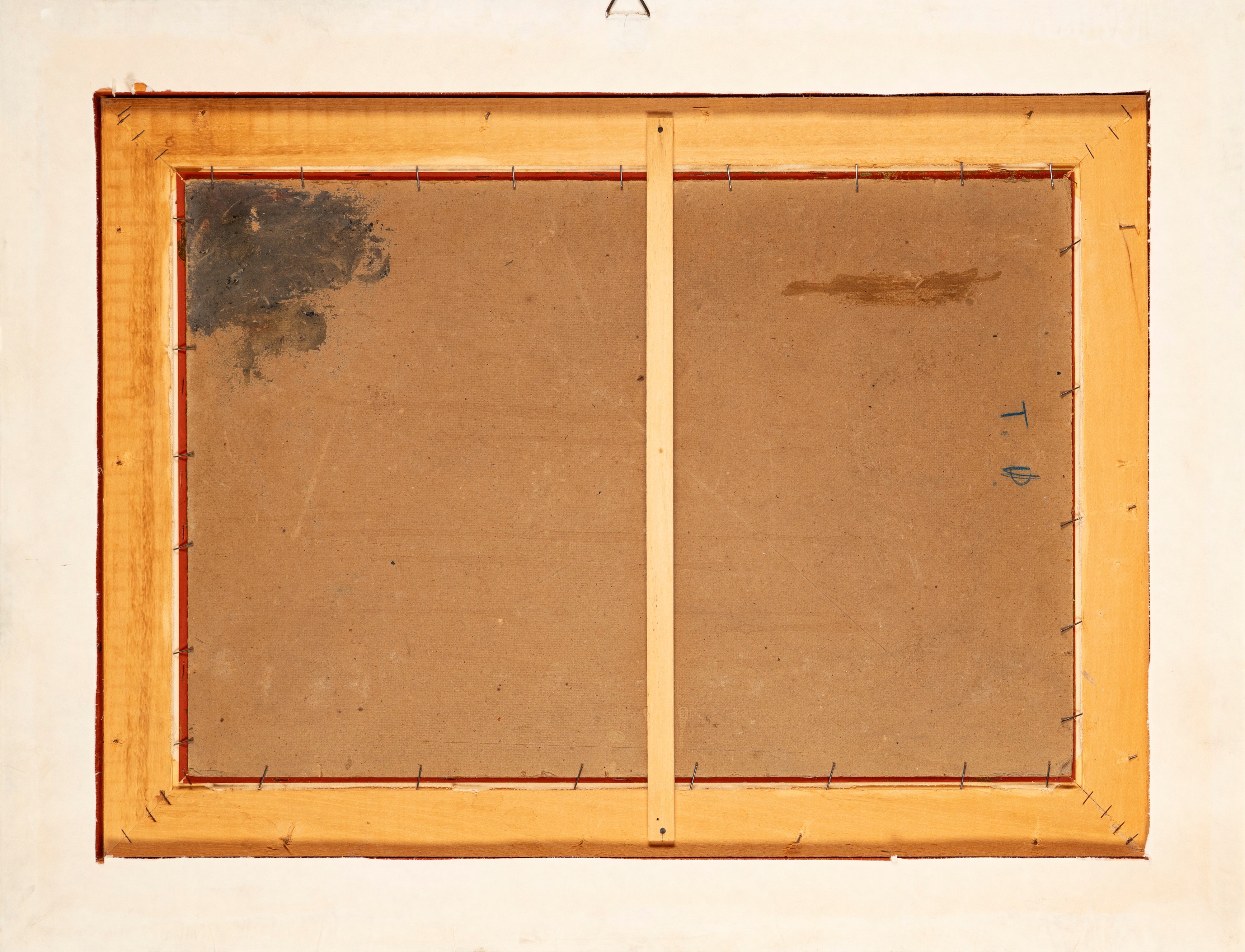 Scuola del Secolo XIX - Paesaggio con case, olio su cartone