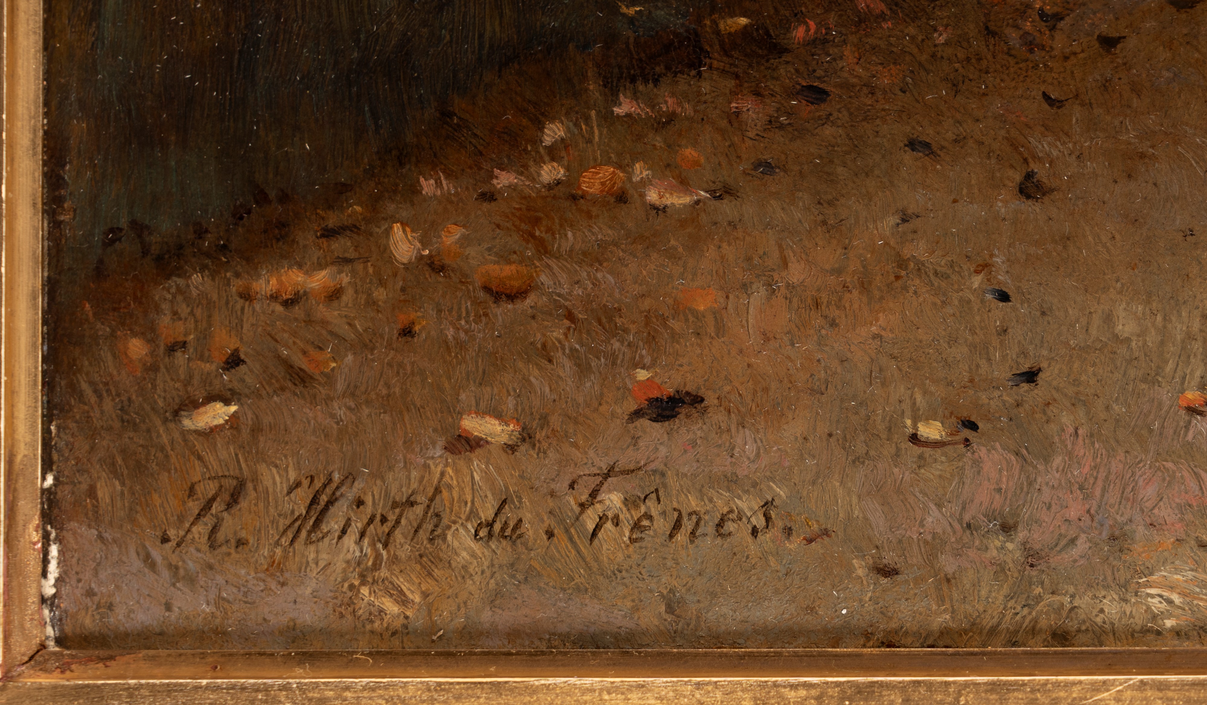 Rudolf Hirth Du Frenes - Scena di vita popolare all'aperto, olio su tela